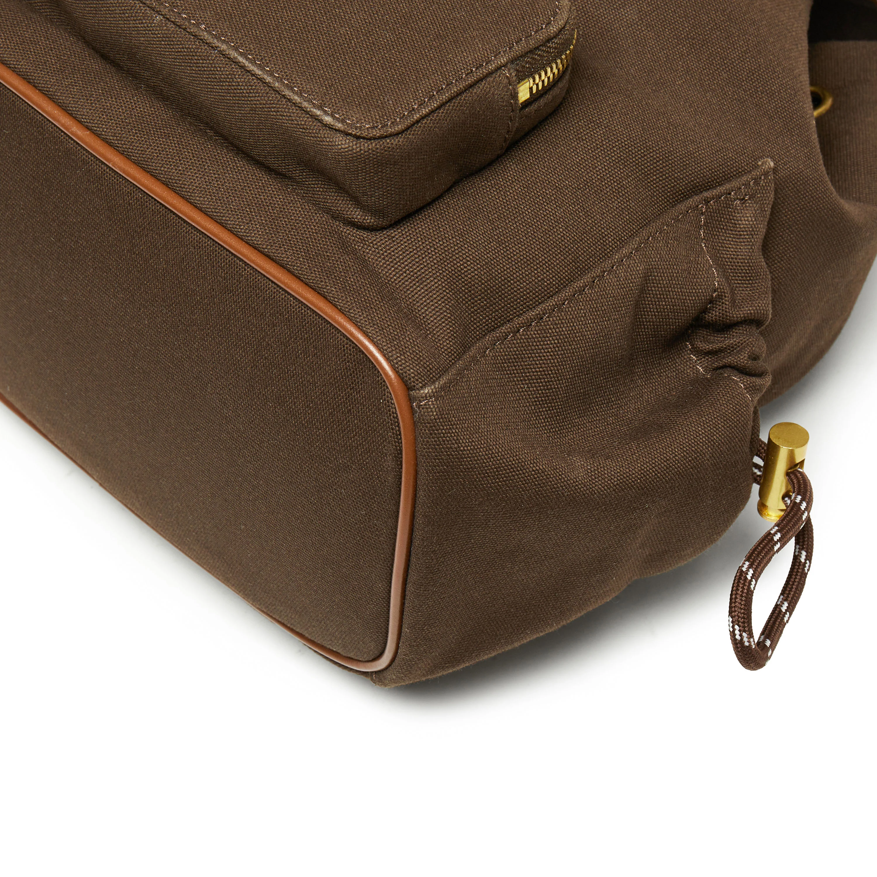 Backpack - Vintage Backpack with Leather Trim X8389 - Image 6
