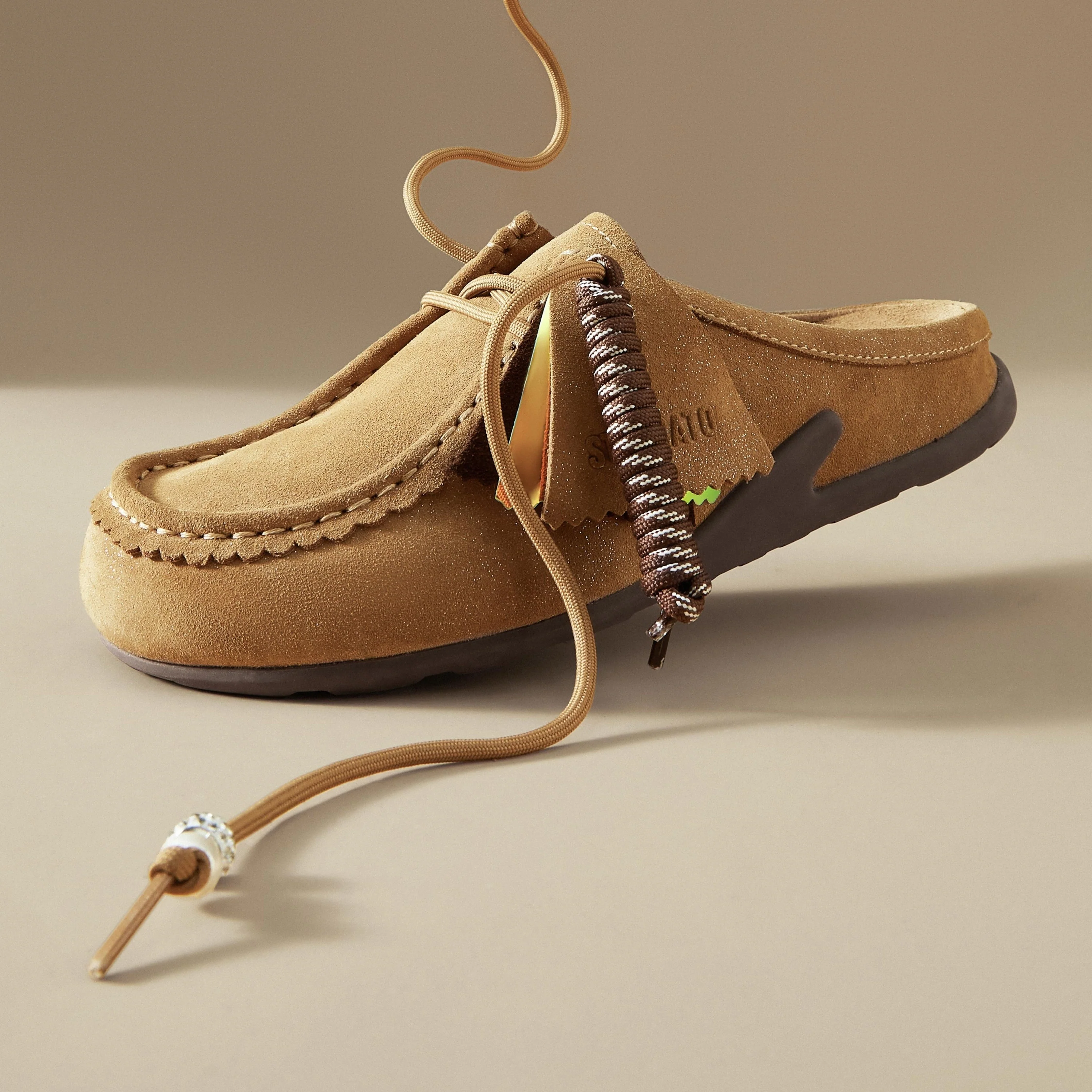 Birken - Brown Split Leather Retro Platform Slip-On  Y8220 - Image 4