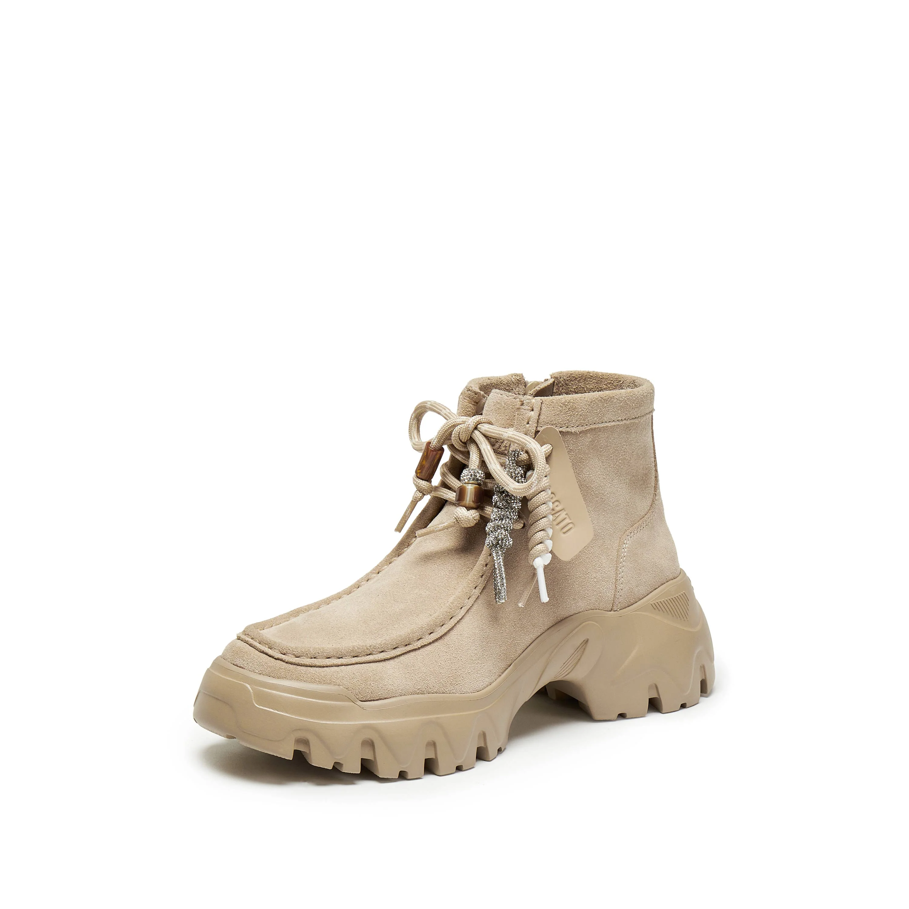 Boots - Chunky Suede Ankle Boots EIX02 - Image 8