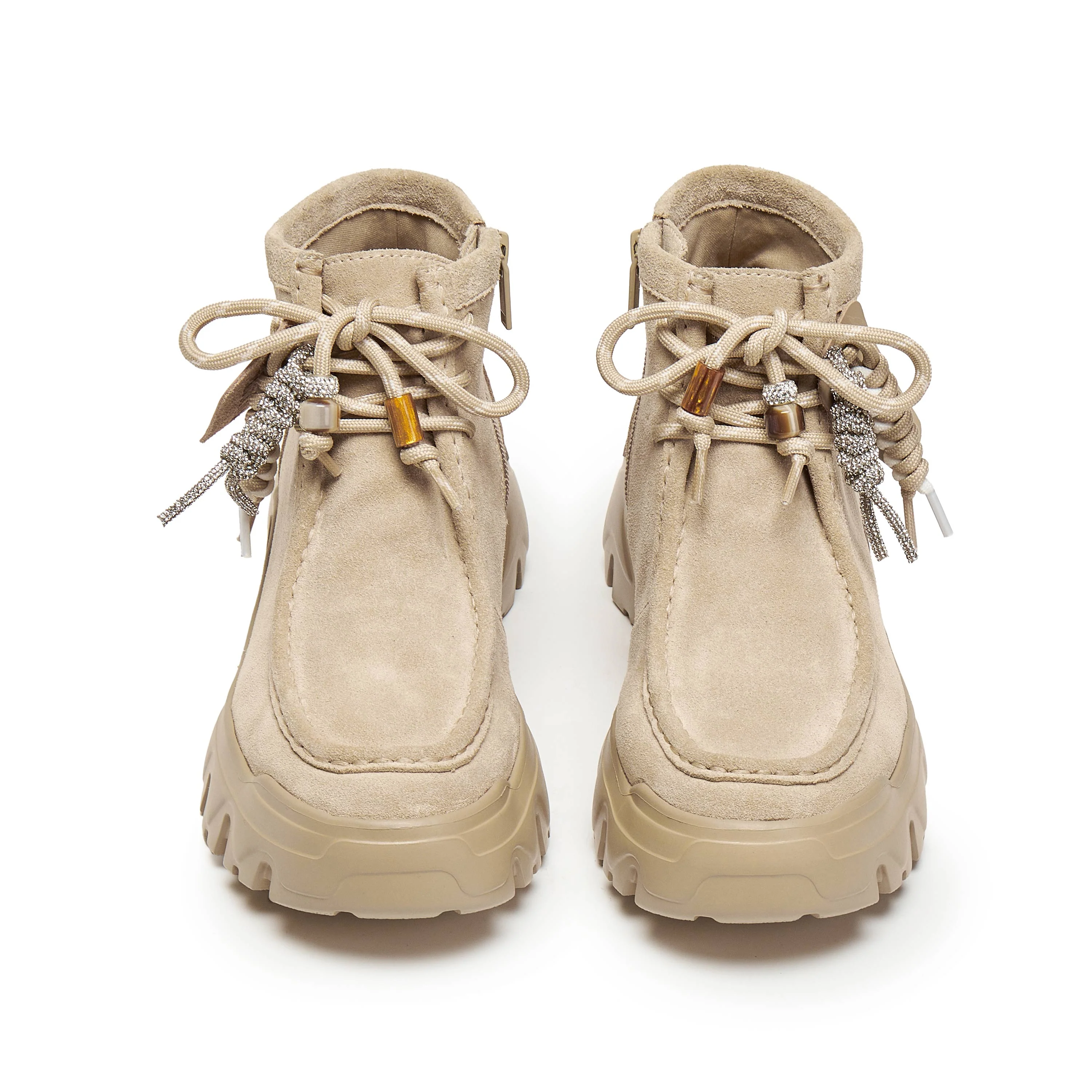 Boots - Chunky Suede Ankle Boots EIX02 - Image 9