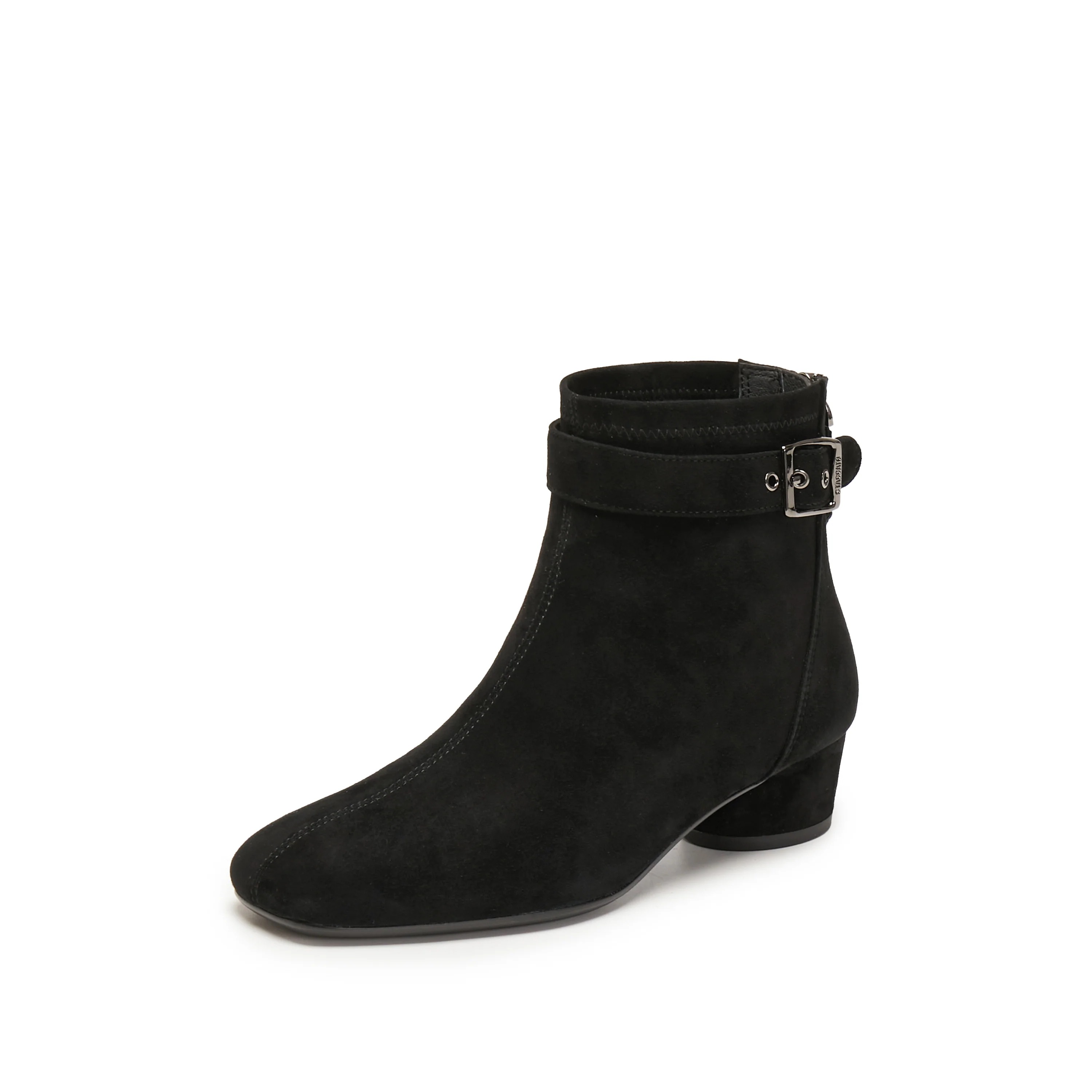 Boots - Suede Ankle Boots with Buckle Strap Y8901 - Image 12