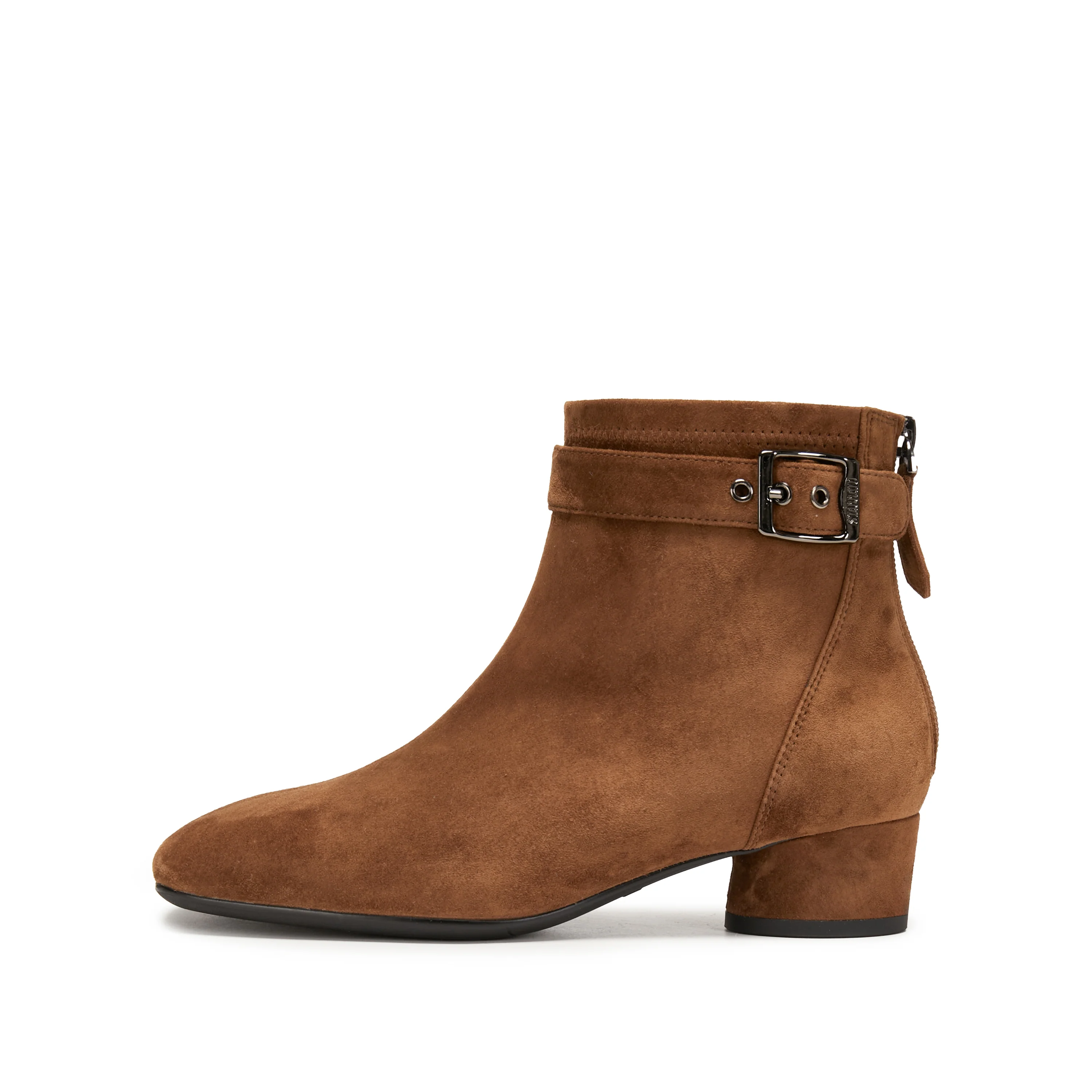 Boots - Suede Ankle Boots with Buckle Strap Y8901 - Image 7