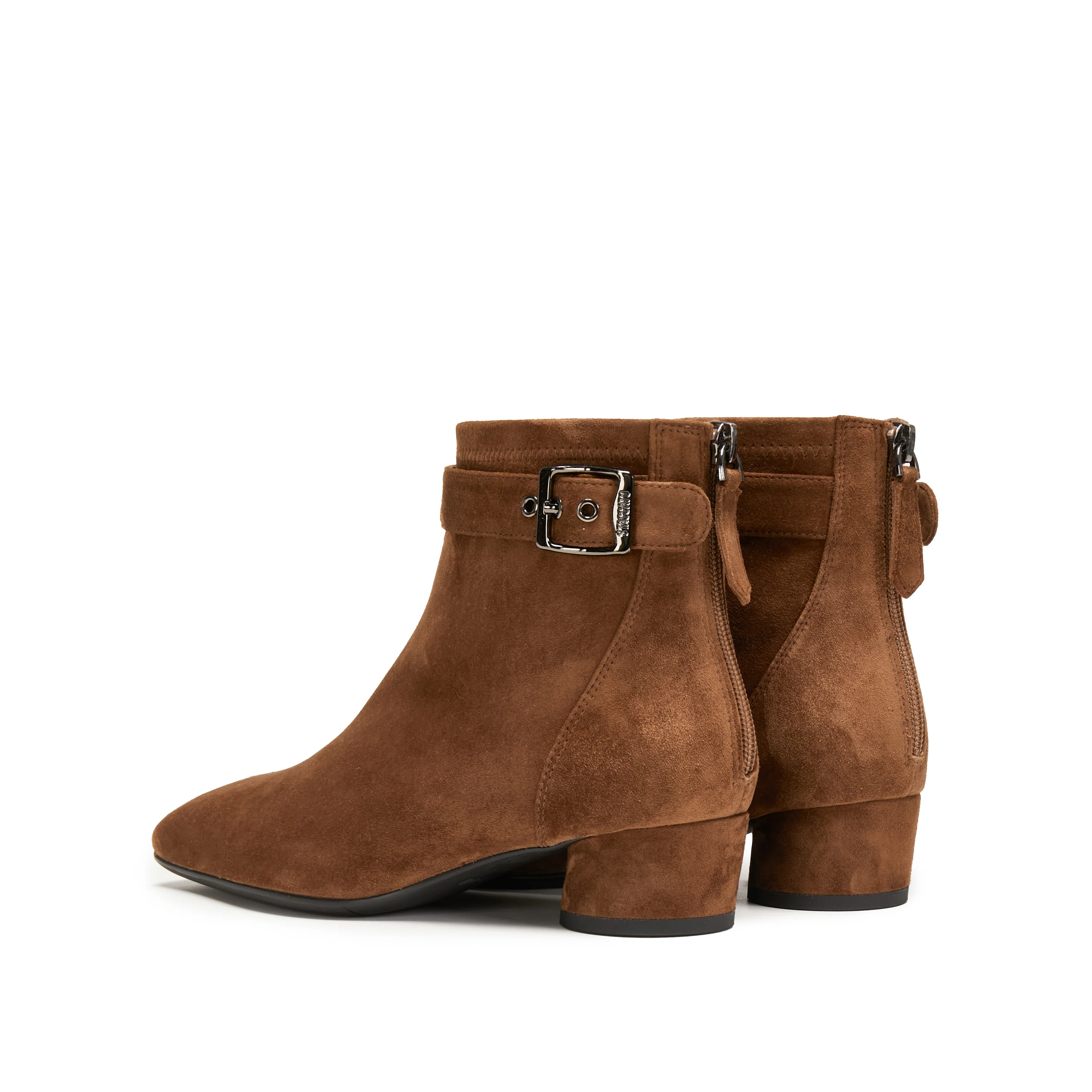 Boots - Suede Ankle Boots with Buckle Strap Y8901 - Image 8