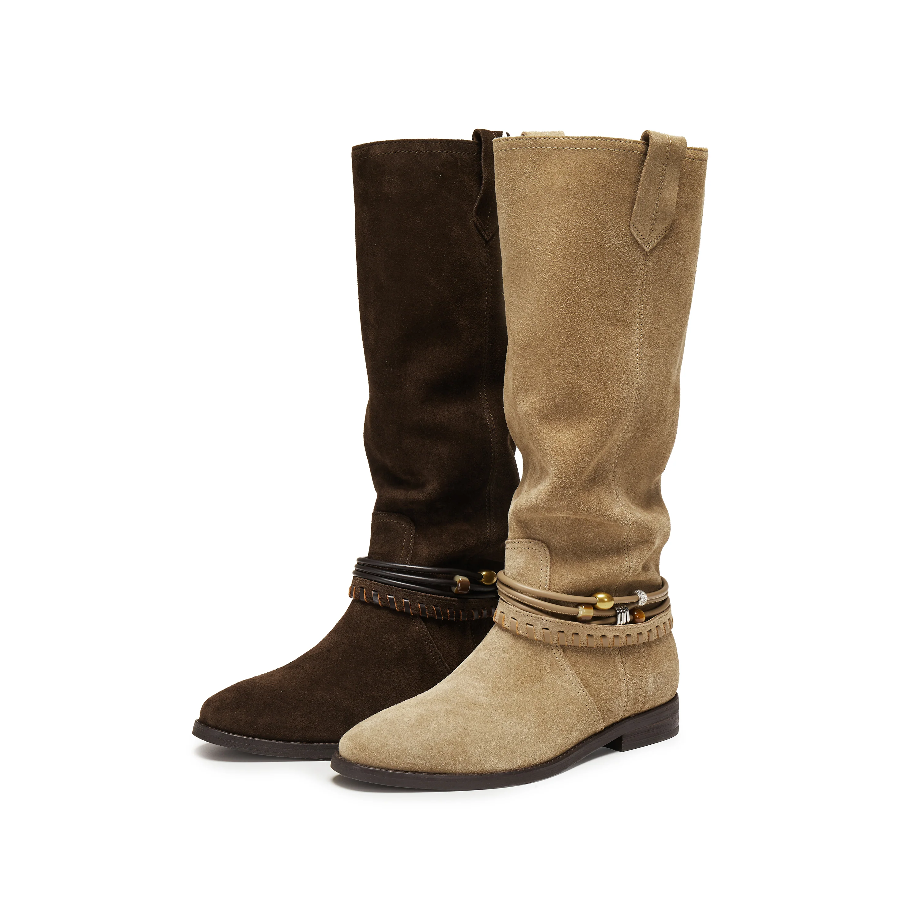 Boots - Knee-High Suede Boots EIL02 - Image 12
