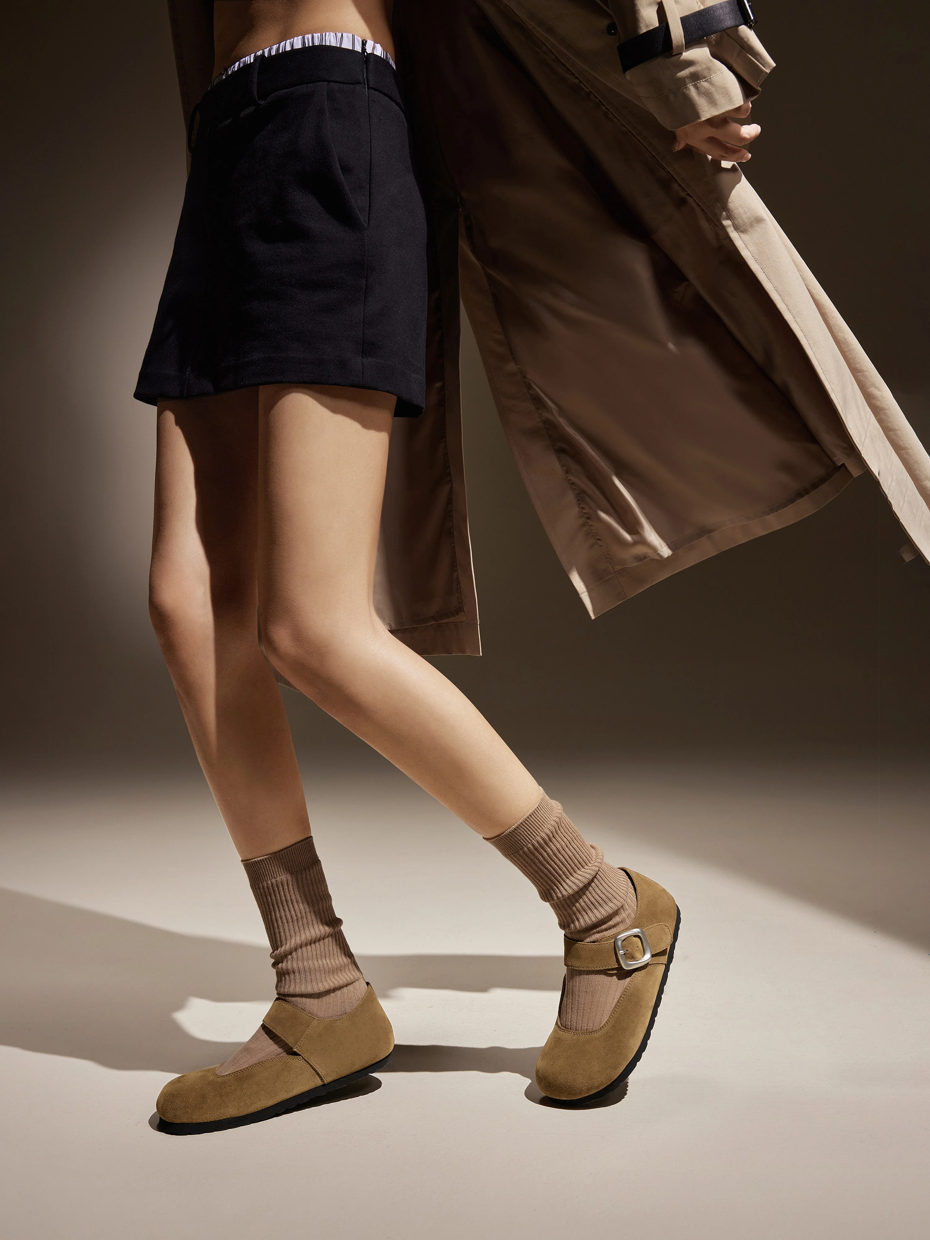 Clogs - Round Toe T-Strap Suede Clogs S8554 S8554 - Image 7