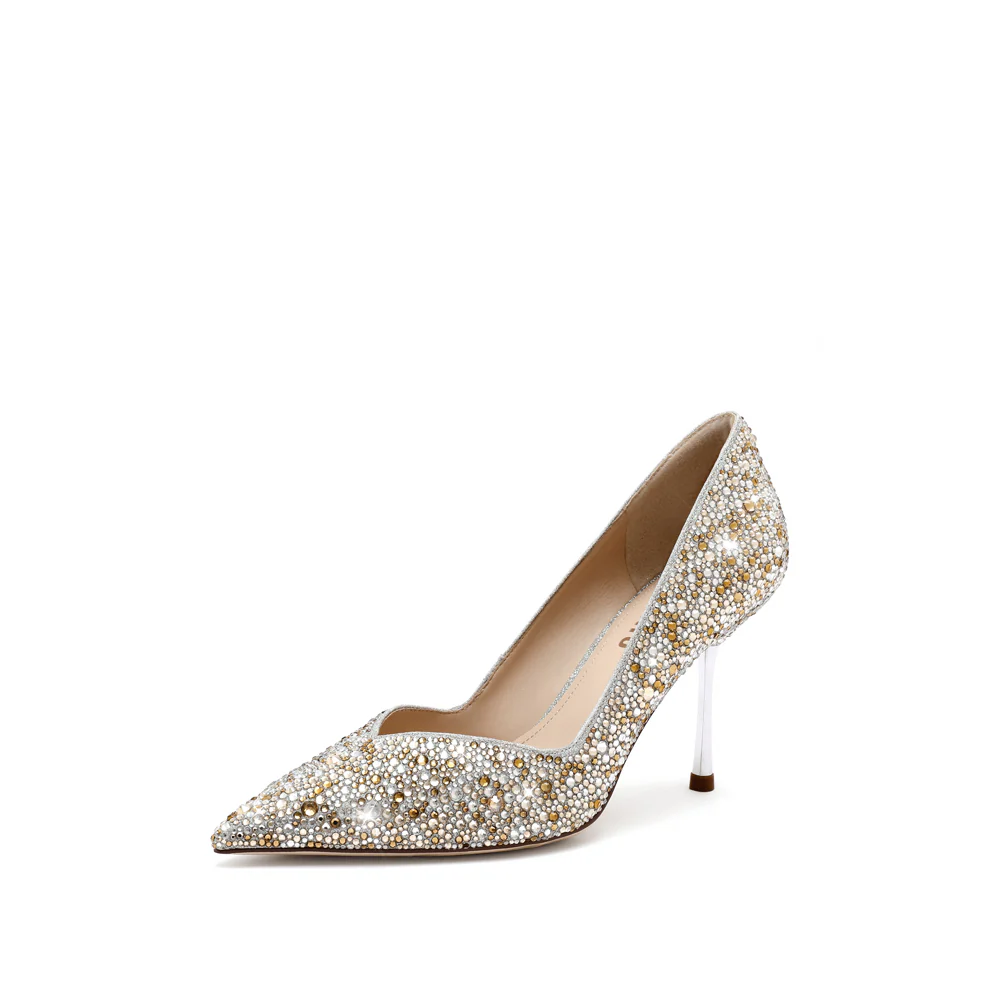 Court Shoes - Crystal Pointed Toe High Heel Pumps ED726 - Image 4