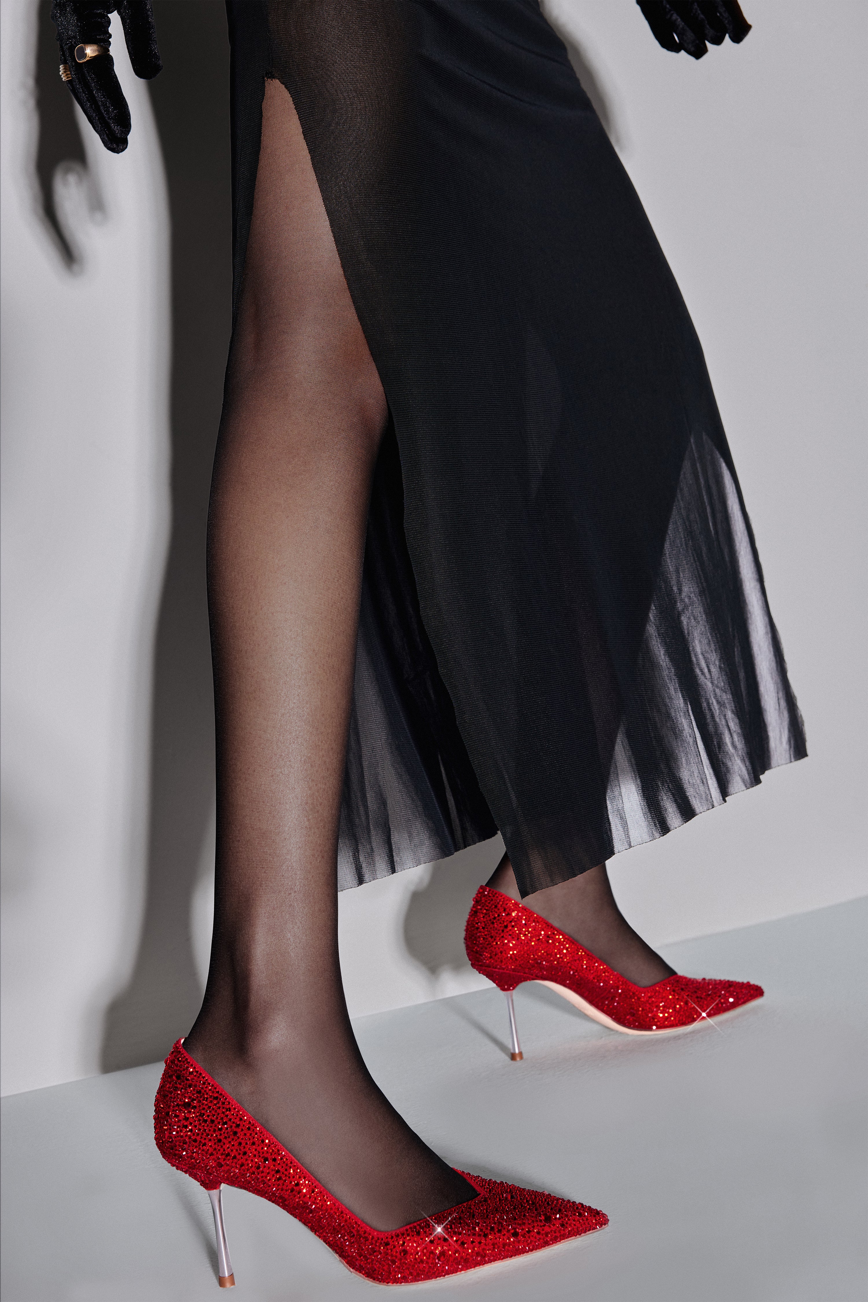 Court Shoes - Crystal Pointed Toe High Heel Pumps ED726 - Image 6