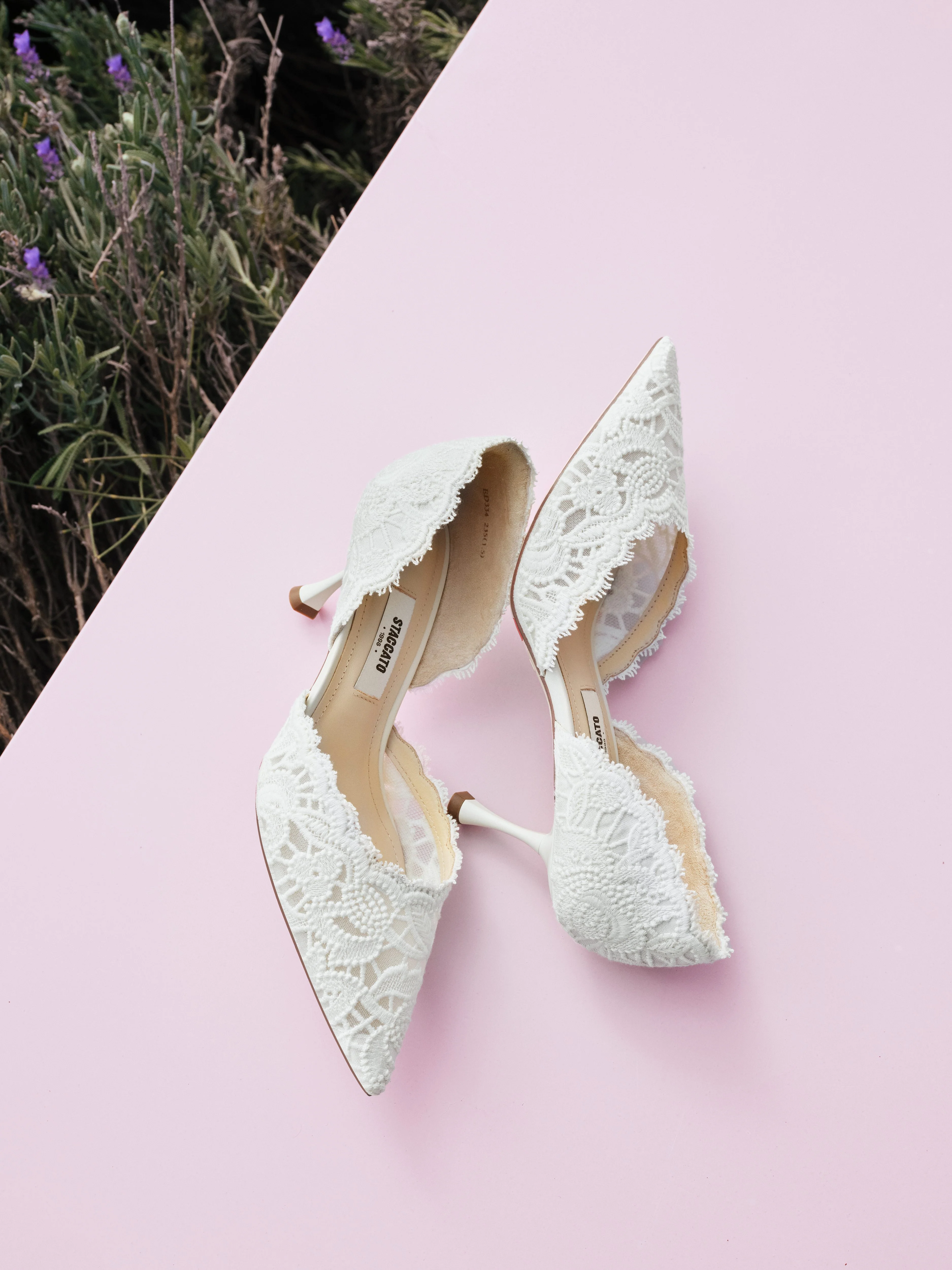 Lena Lace - French Bridal Pointed Heeled Sandals 6.5cm ED334 - Image 4