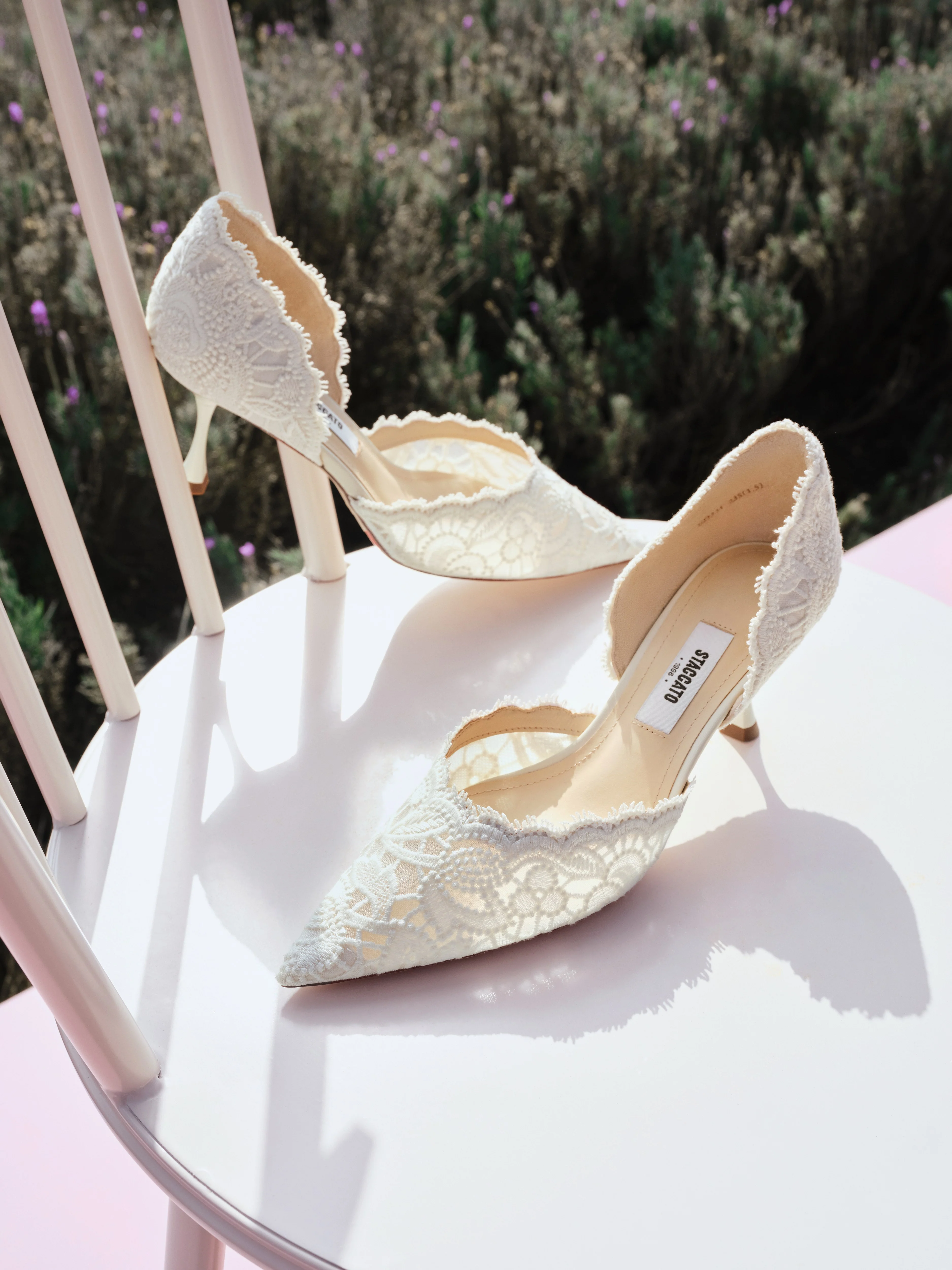 Lena Lace - French Bridal Pointed Heeled Sandals 6.5cm ED334 - Image 5