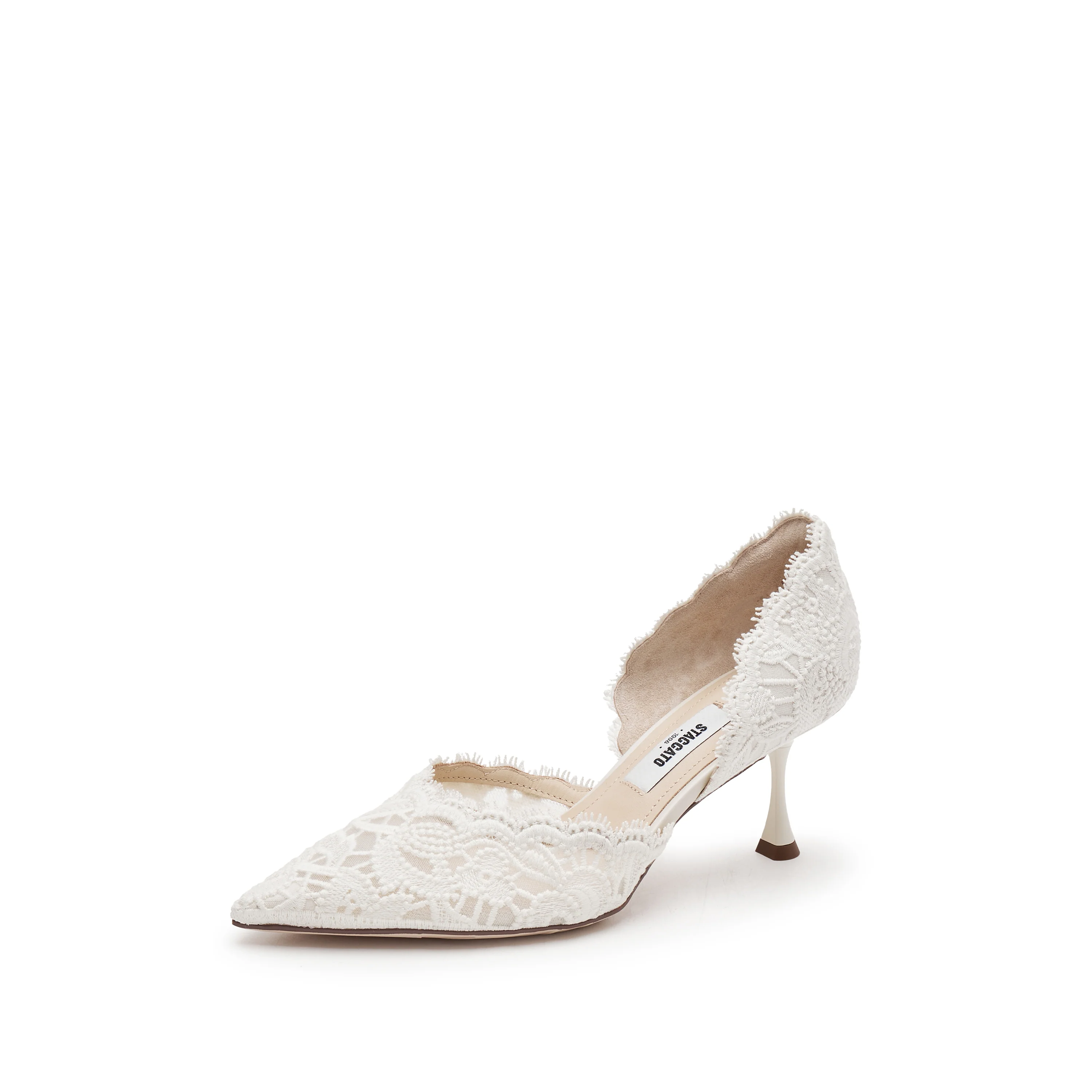 Lena Lace - French Bridal Pointed Heeled Sandals 6.5cm ED334 - Image 6