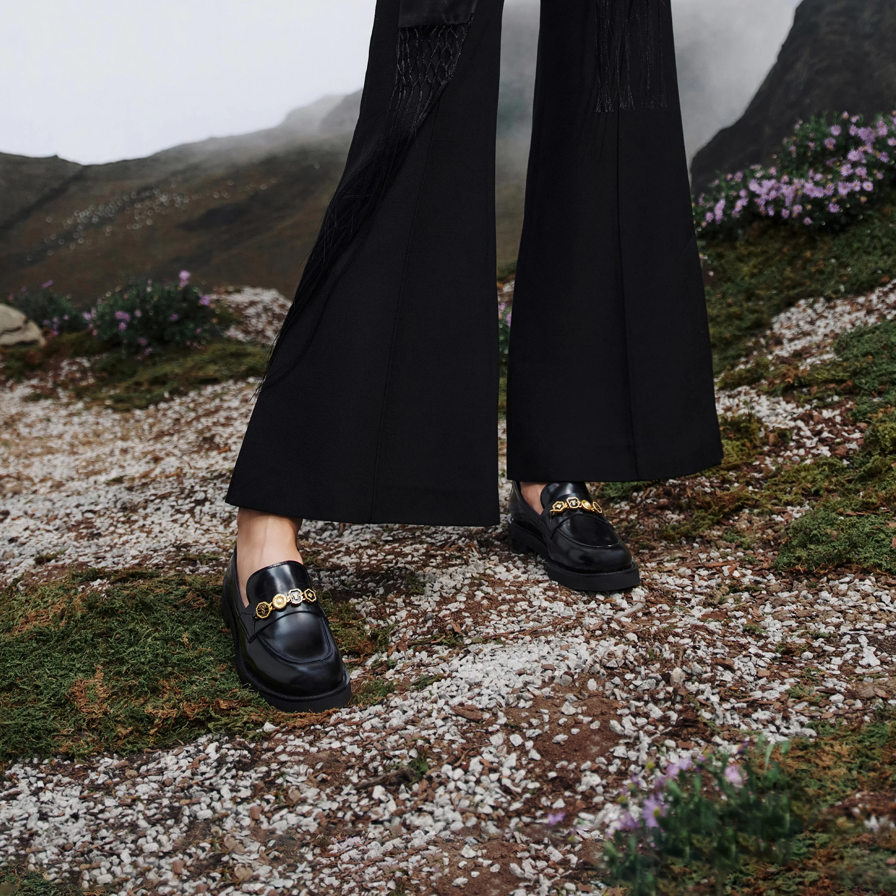 Loafers - Black Calf Leather Penny Detail Loafers 9UL01 - Image 6