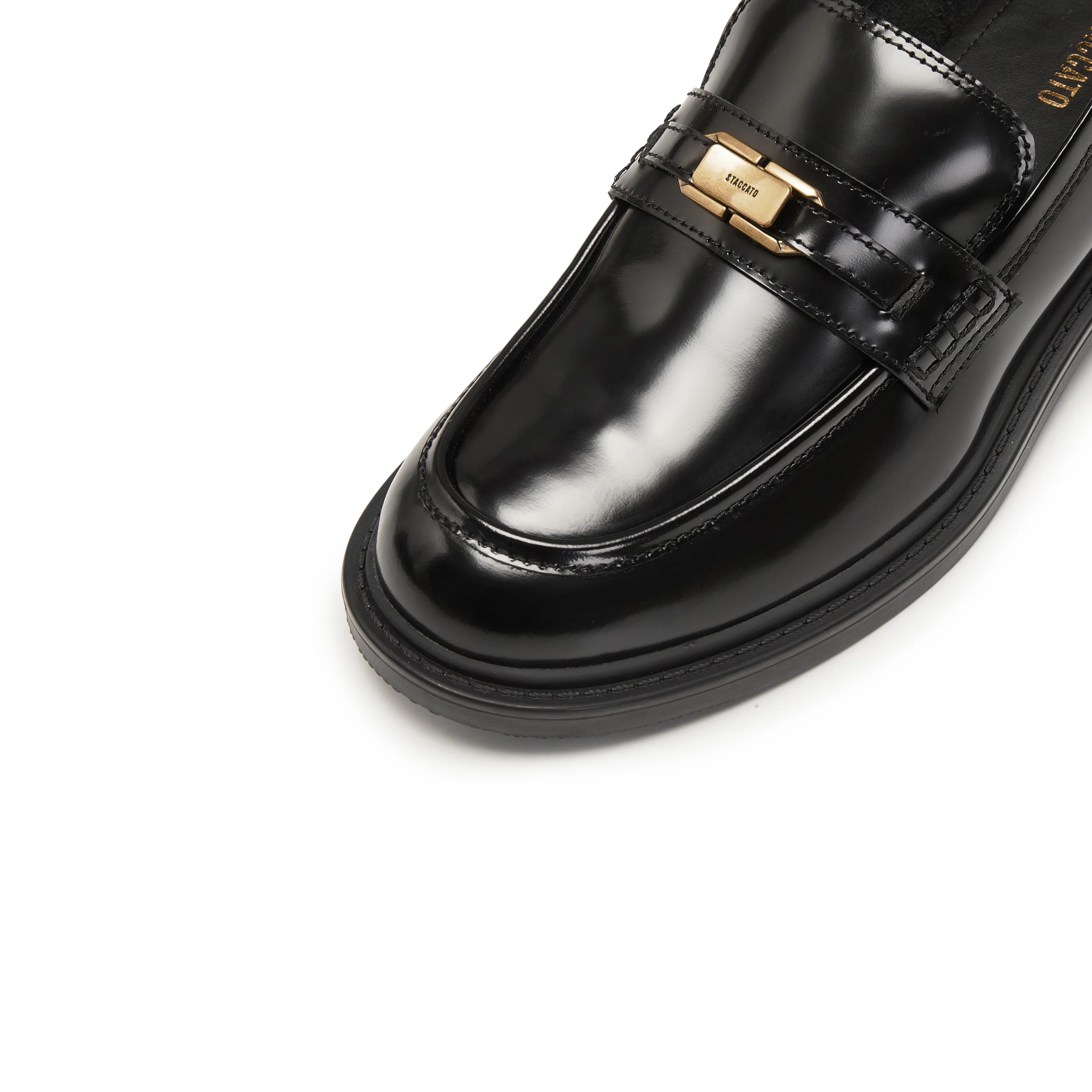 Loafers - Black Leather Slip-On Loafers 9UL21 - Image 7