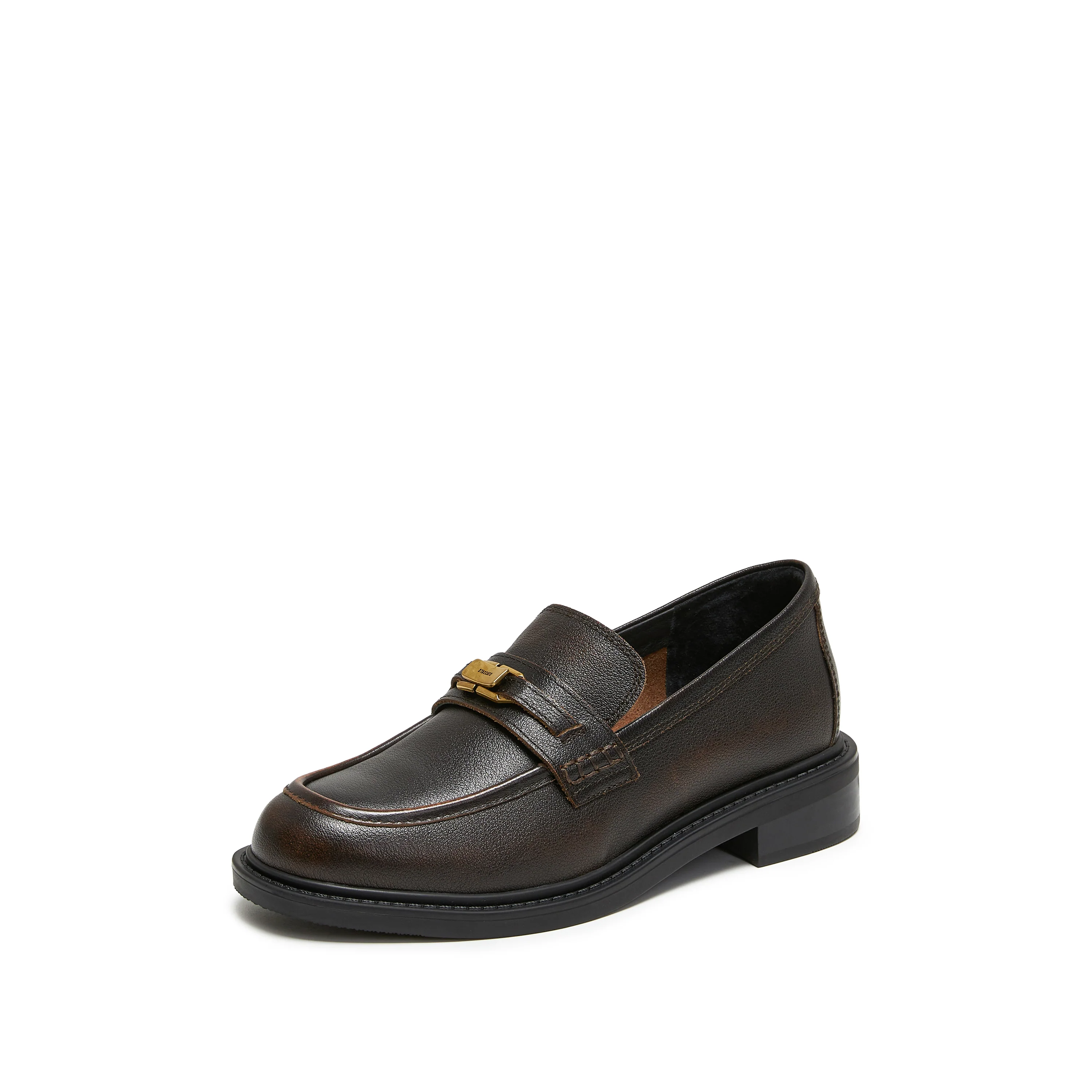 Loafers - Black Leather Slip-On Loafers 9UL21 - Image 8