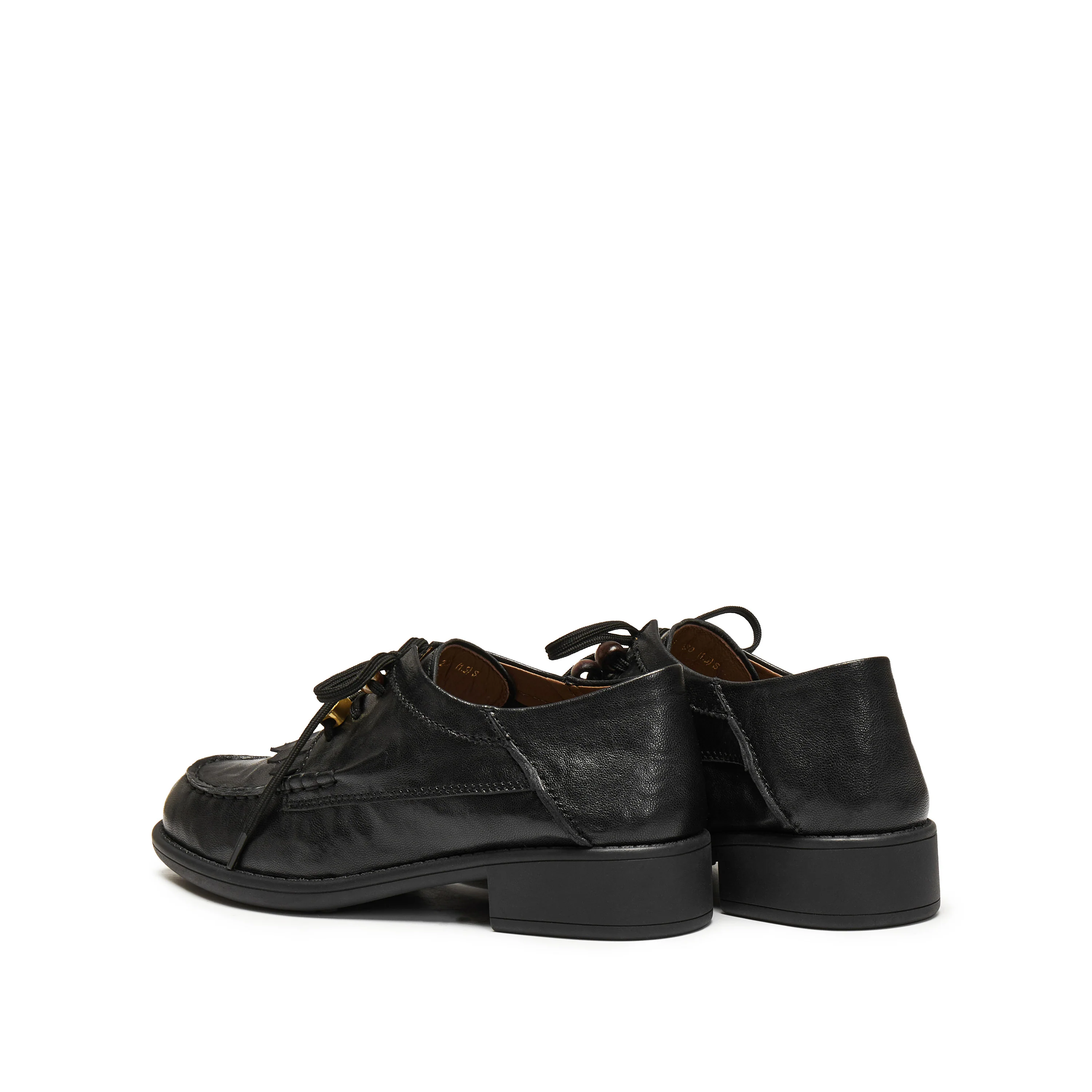 Loafers - Black Leather Slip-On Loafers 9UL25 - Image 4