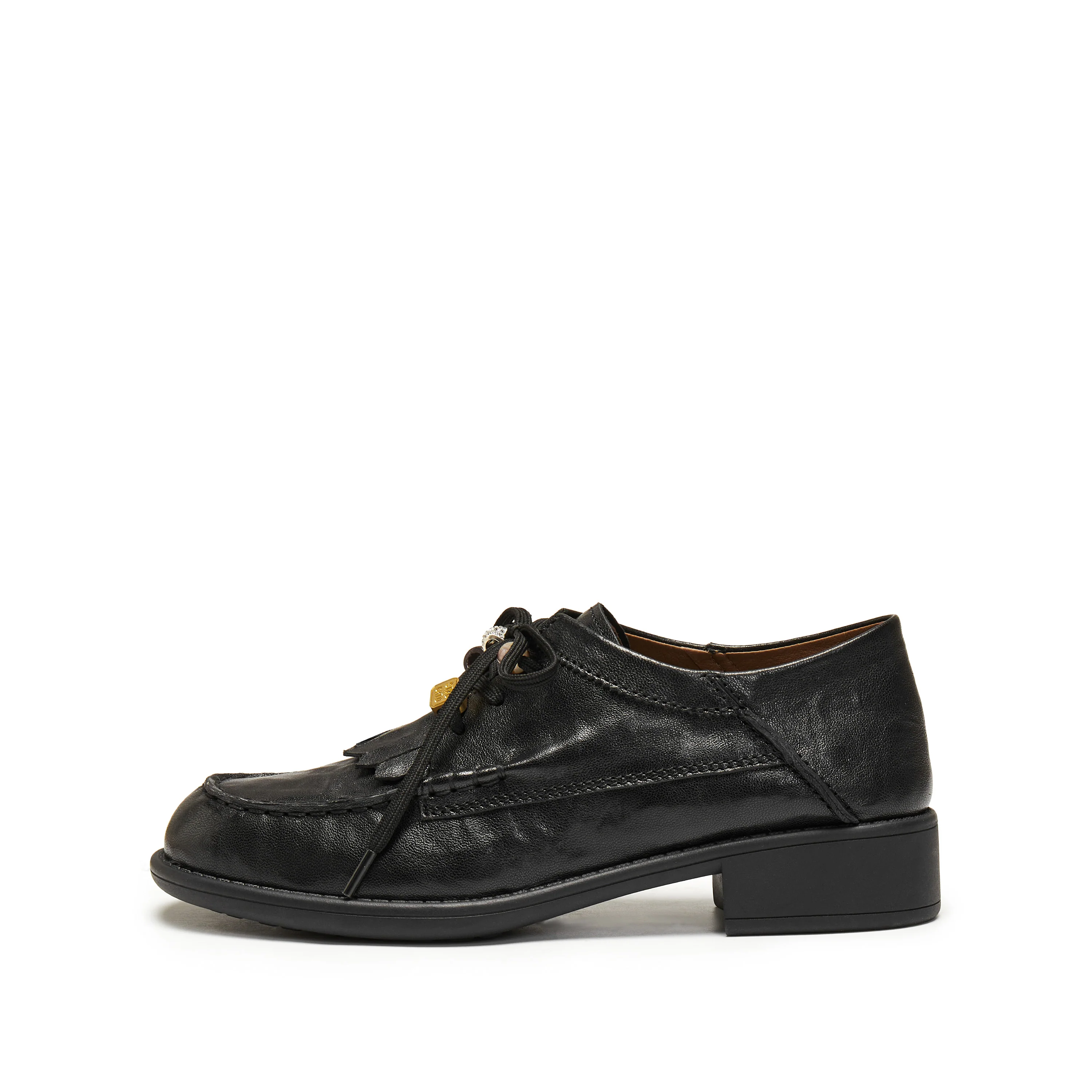 Loafers - Black Leather Slip-On Loafers 9UL25 - Image 5
