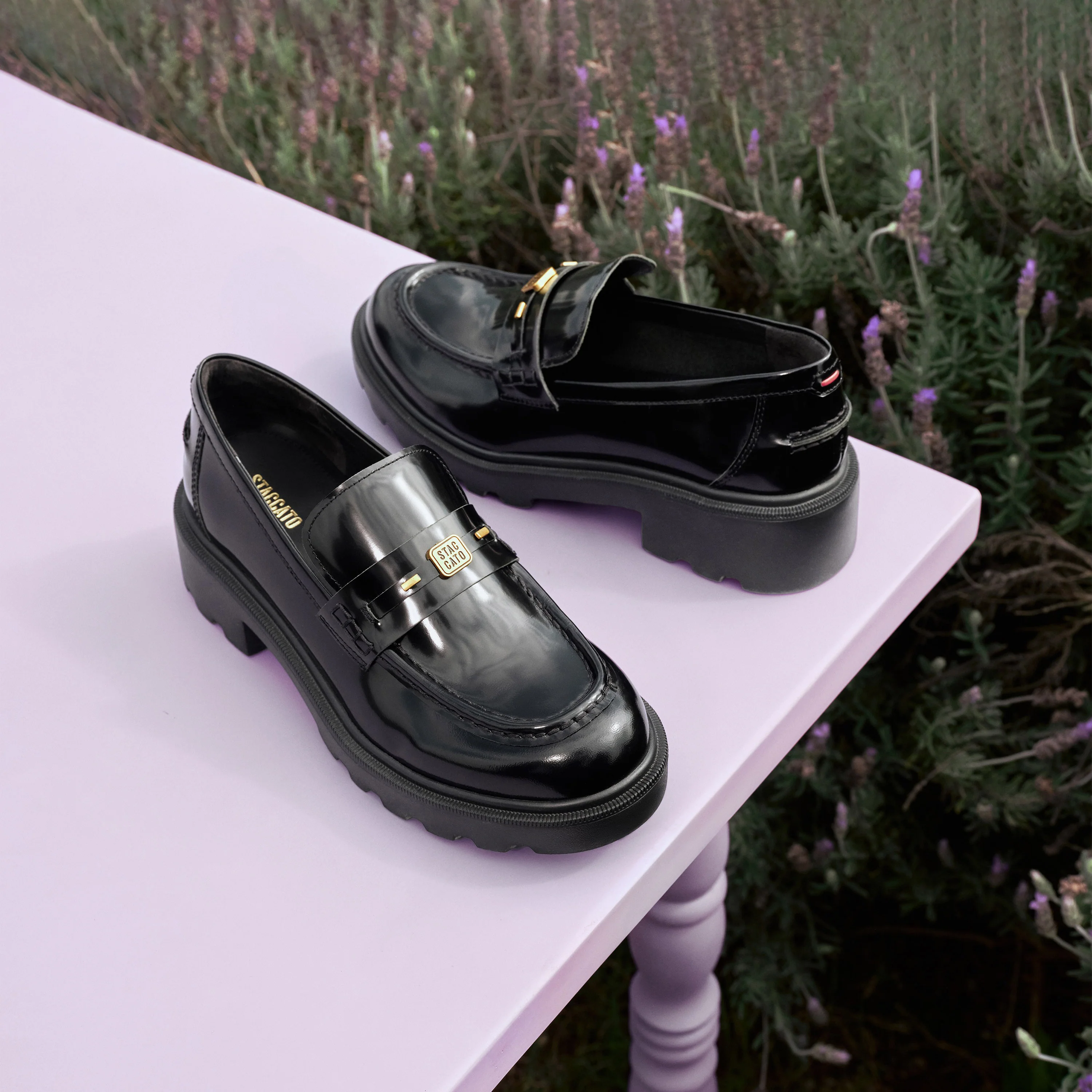 Loafers - Black Leather Slip-On Loafers EGB60 - Image 5