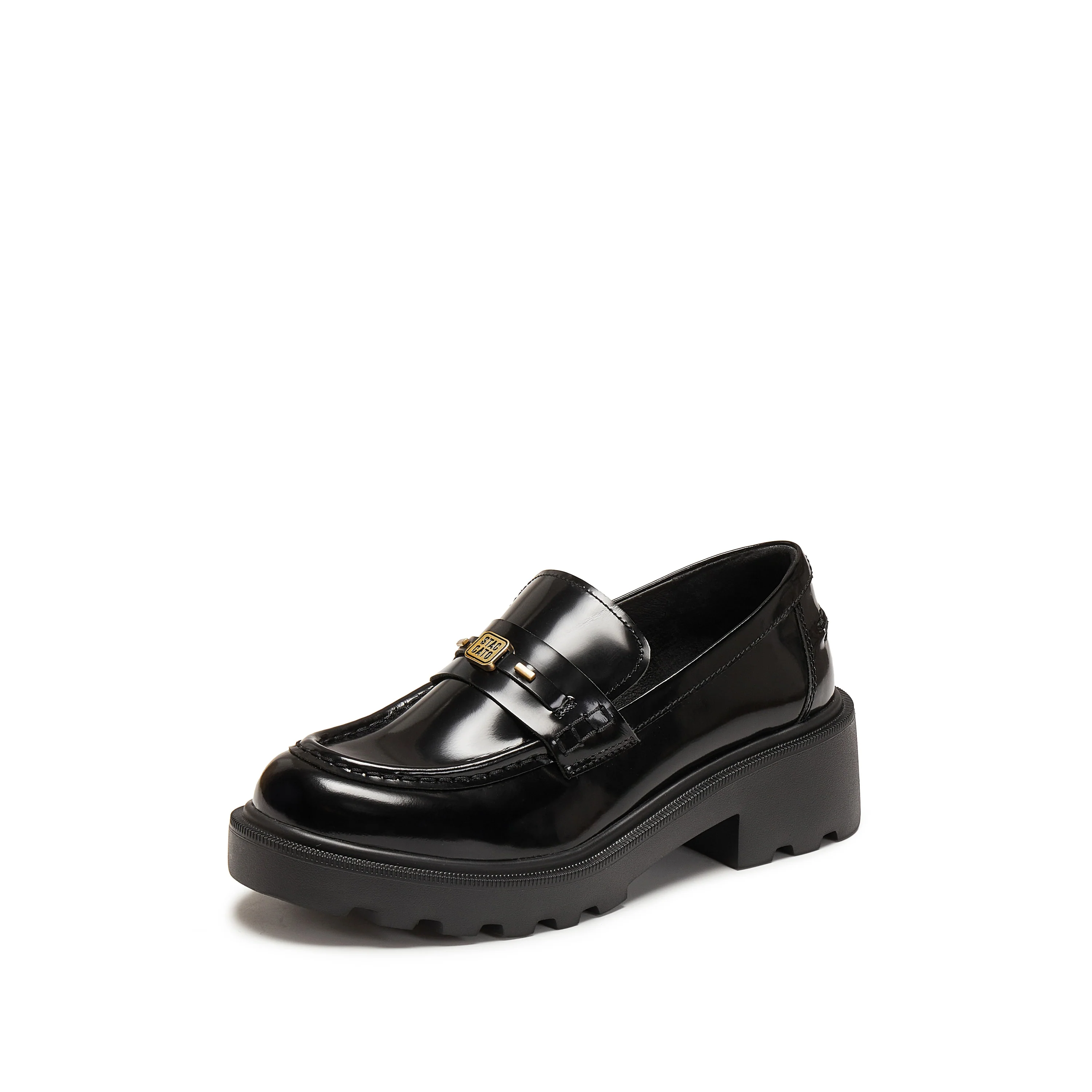 Loafers - Black Leather Slip-On Loafers EGB60 - Image 7