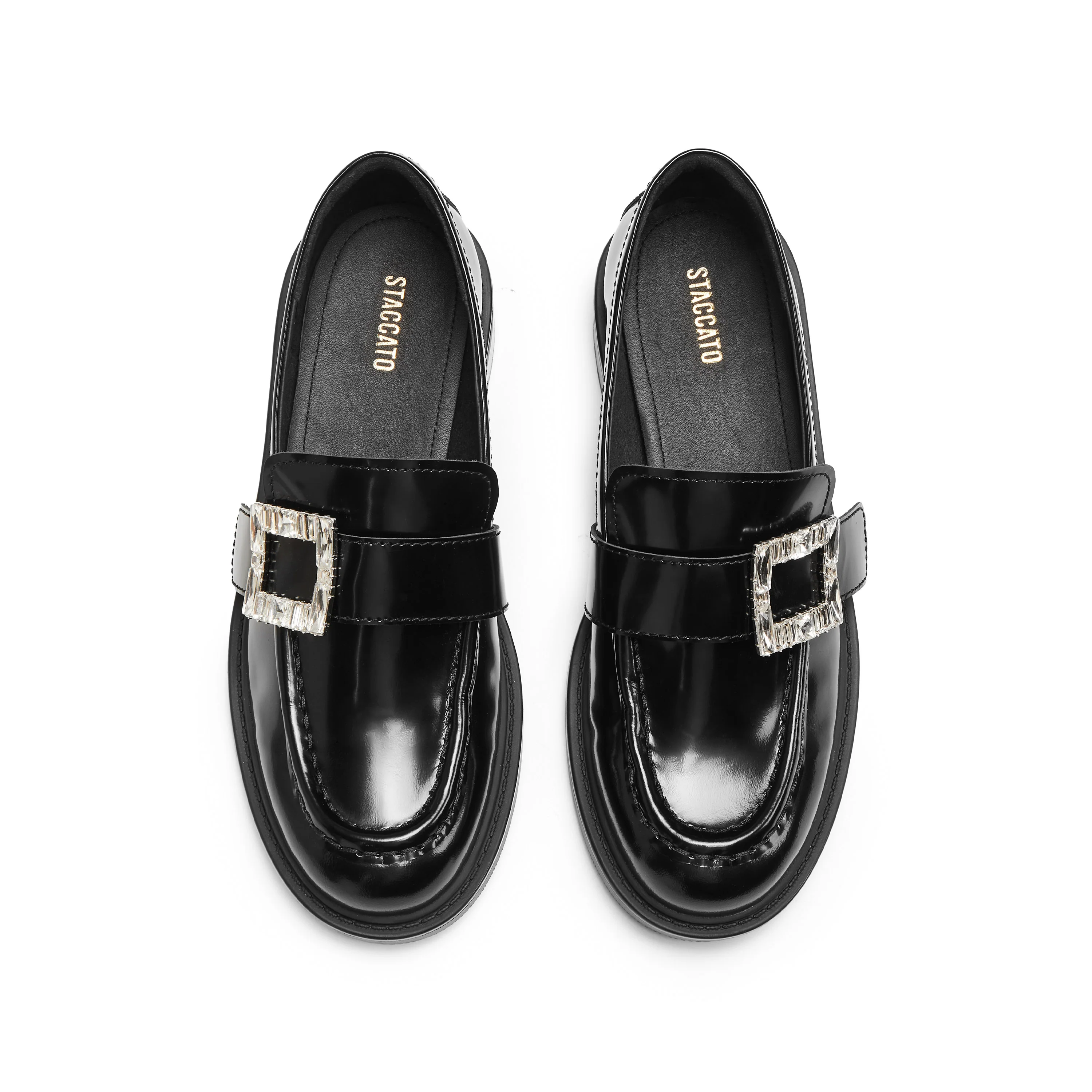 Loafers - Black Leather Slip-On Loafers 9UL22 - Image 8