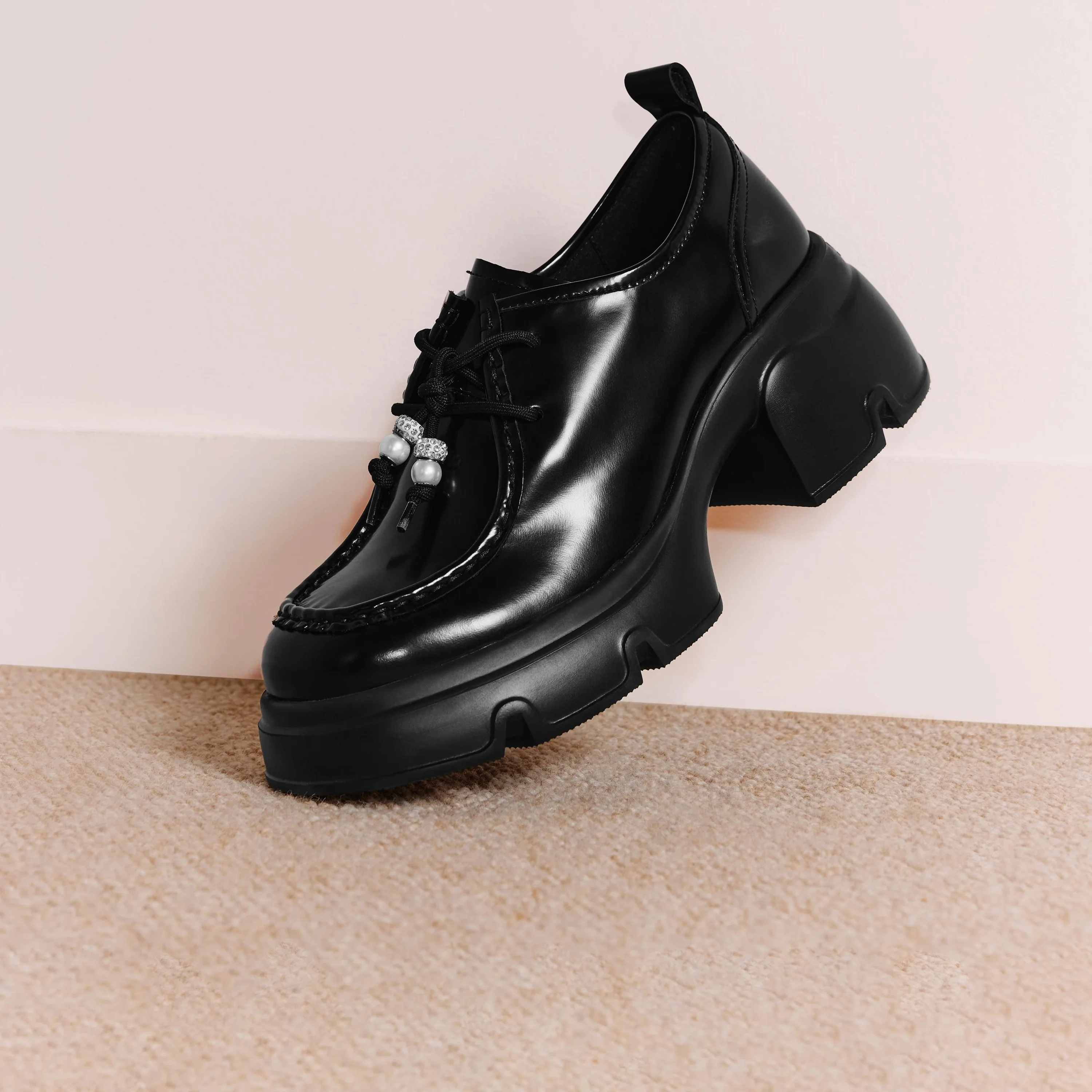 Loafers - Pearl Bow Chunky OxfordPlatform Loafers Y6361 - Image 5