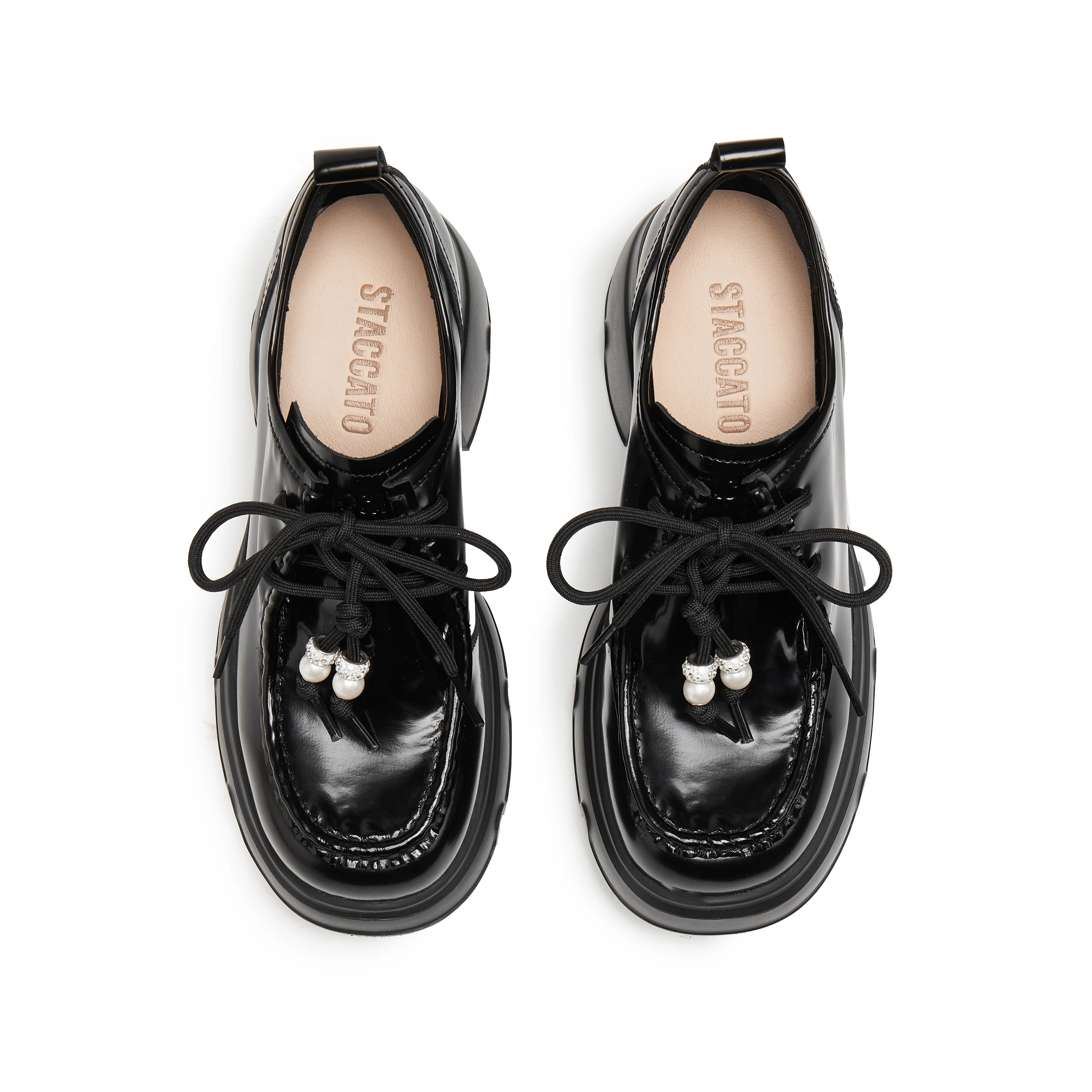 Loafers - Pearl Bow Chunky OxfordPlatform Loafers Y6361 - Image 7