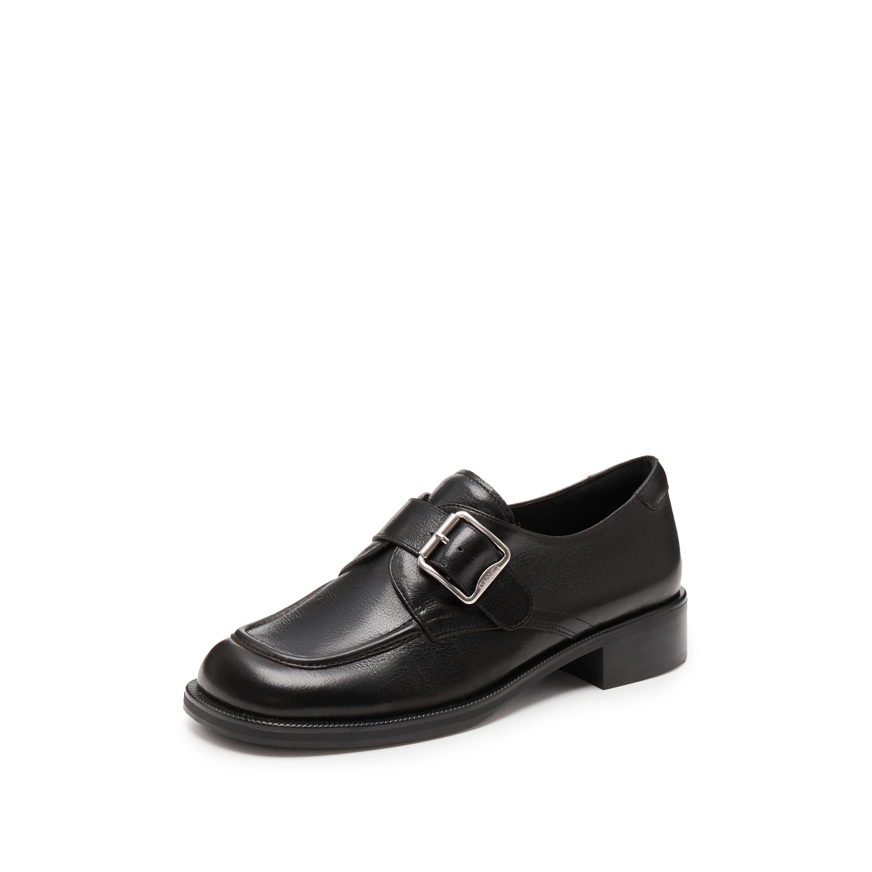 Loafers - Leather Retro Square Buckle Slip-On Loafers B8212 - Image 5