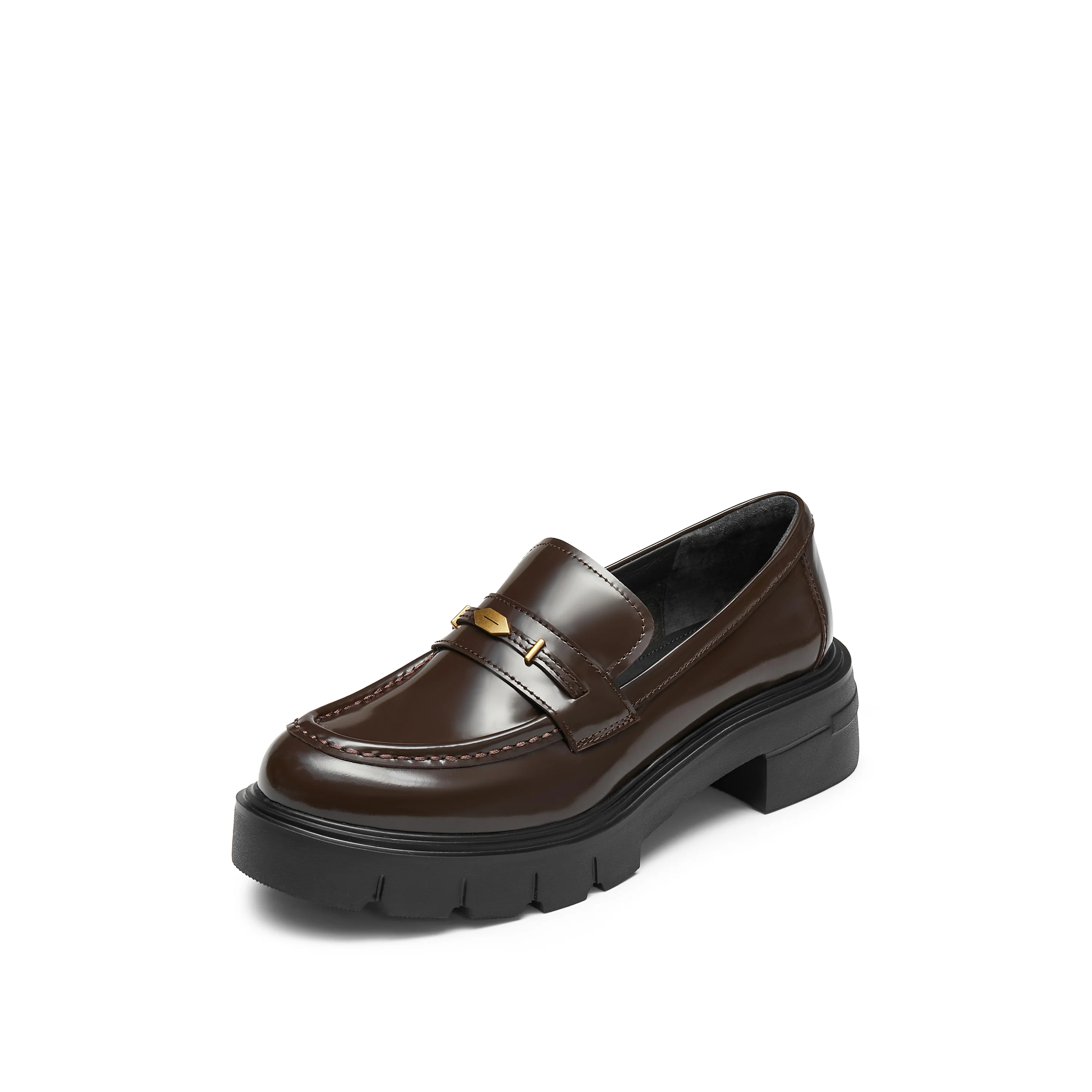 Loafers - Modform Crest - Platform Chunky Slip-On Loafers EGB27 - Image 6