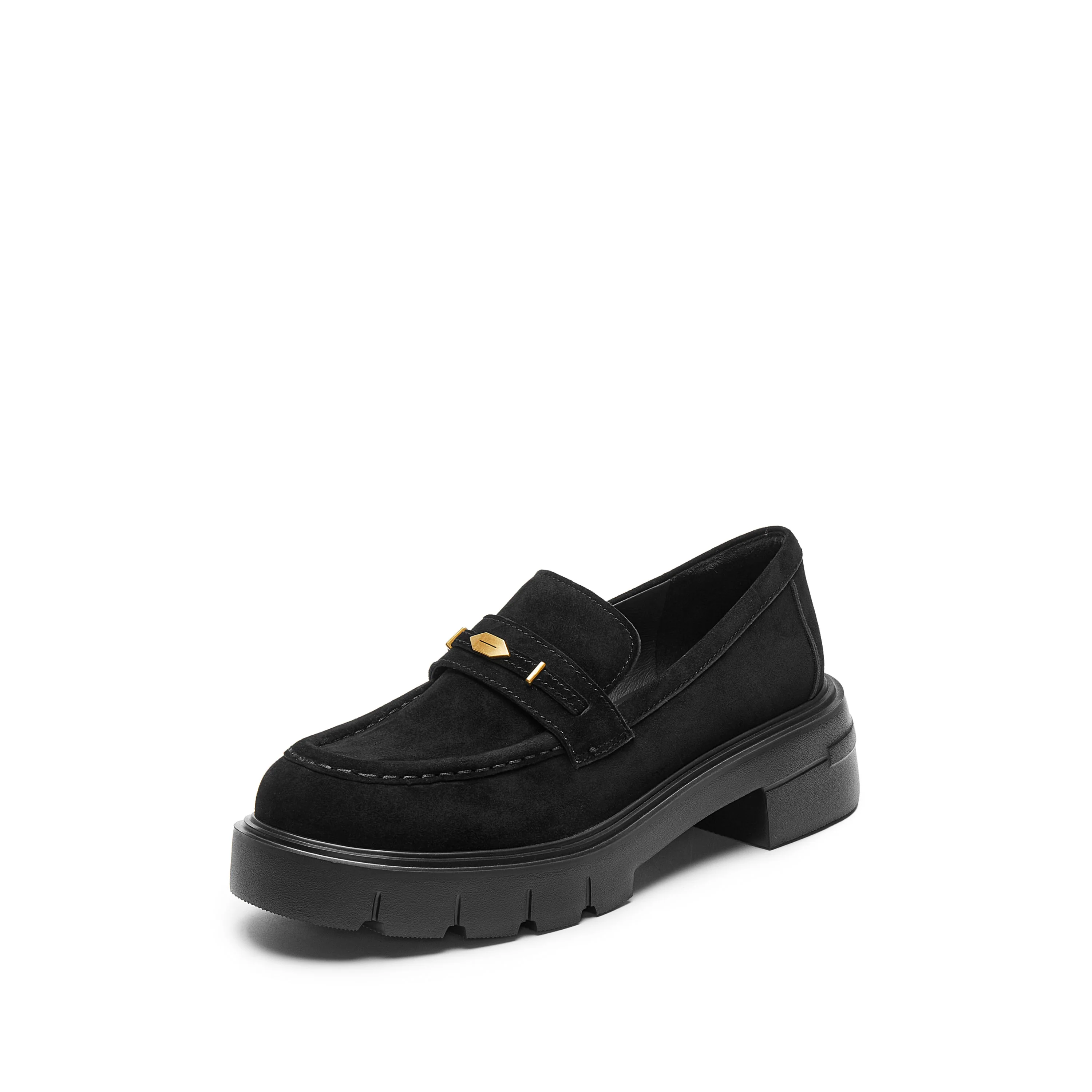 Loafers - Modform Crest - Platform Chunky Slip-On Loafers EGB27 - Image 9