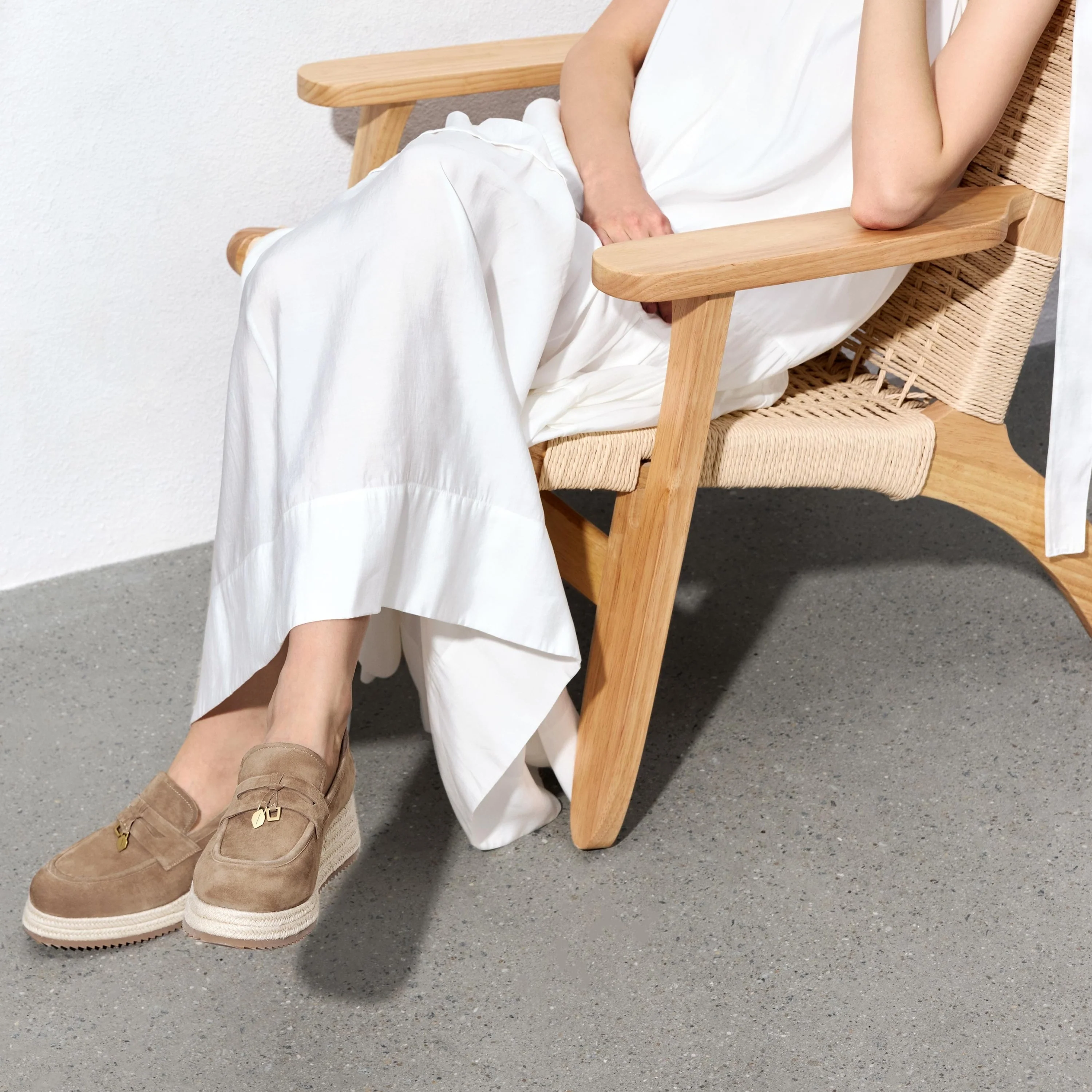 Loafers - Vintage Brown Braided Espadrille Platform Loafers H2263 - Image 4