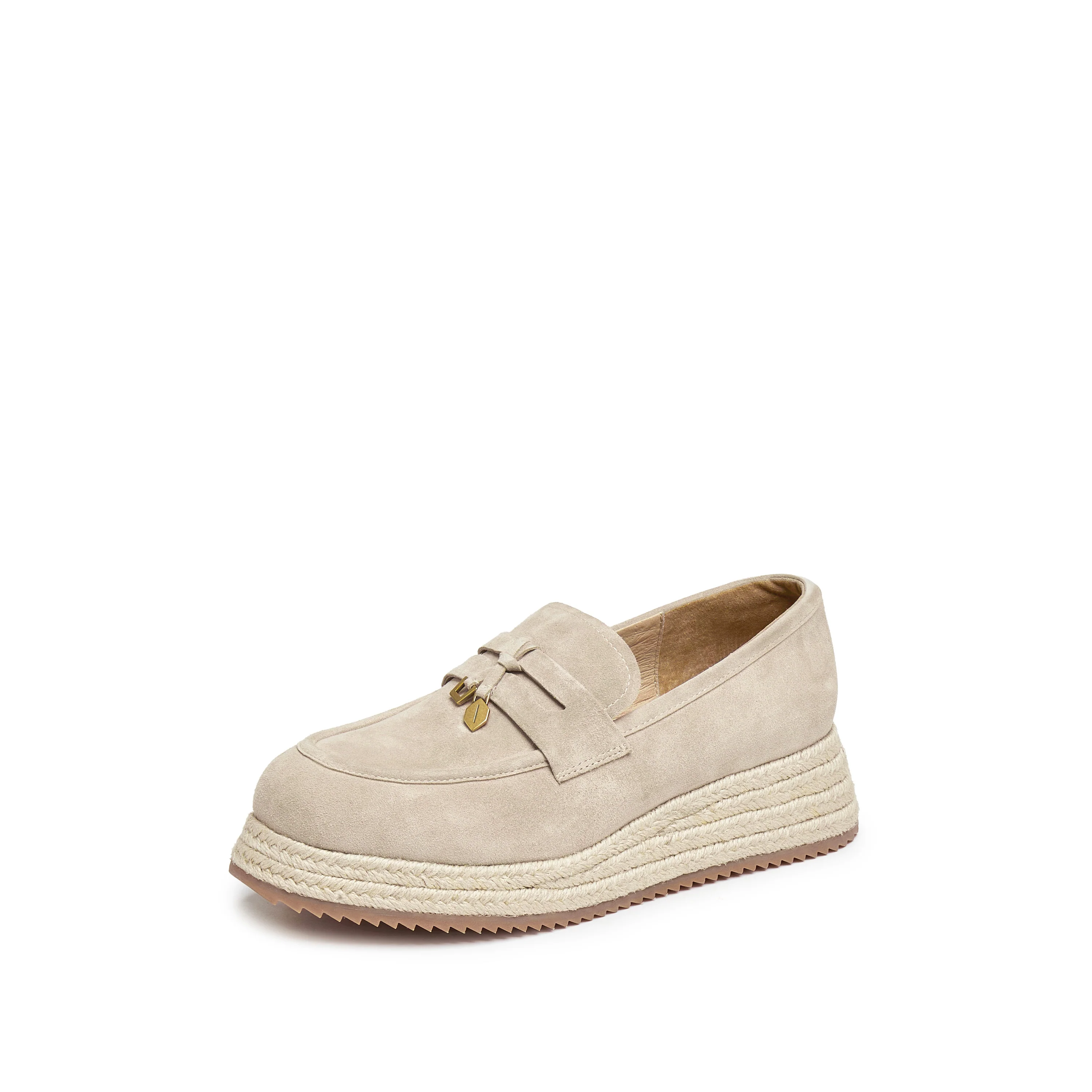 Loafers - Vintage Brown Braided Espadrille Platform Loafers H2263 - Image 7