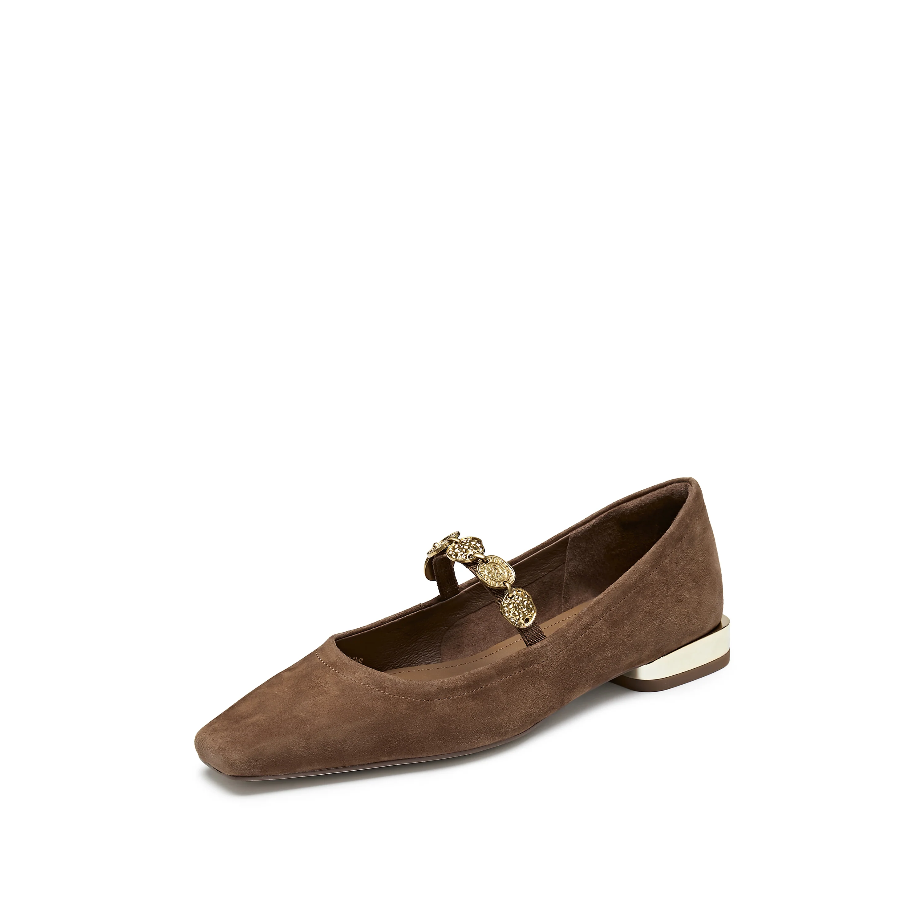 Mary Jane - Pointed Toe Ballet Flats with Copper Coin Charm EWV03 - Image 6