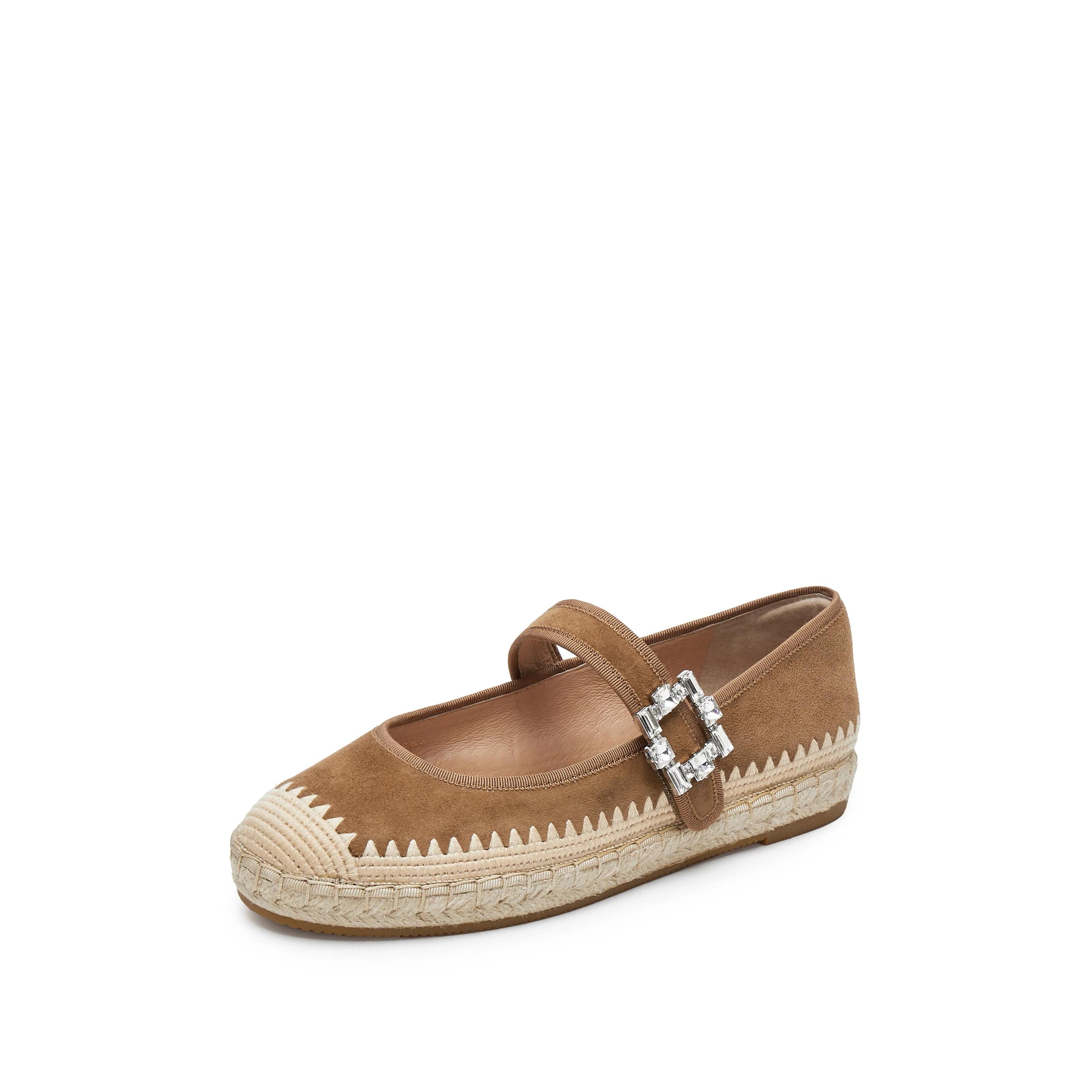 Mary Jane Shoes - EspaEase Glint Wheat Sugar Square Fisherman Flats 9UA49 - Image 2