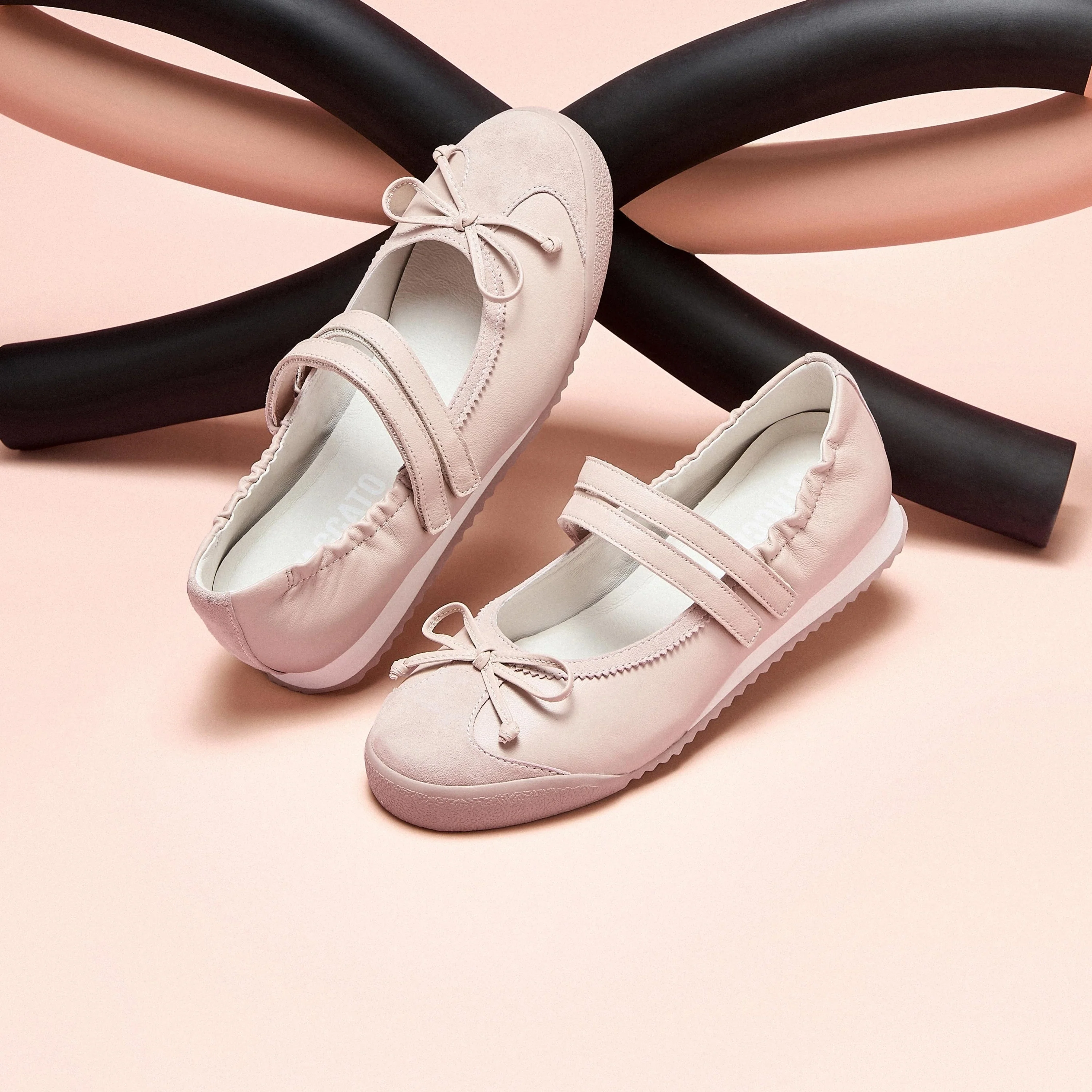 Mary Janes - "Sweet Bow" Lambskin Adjustable Flats EPN15 - Image 2