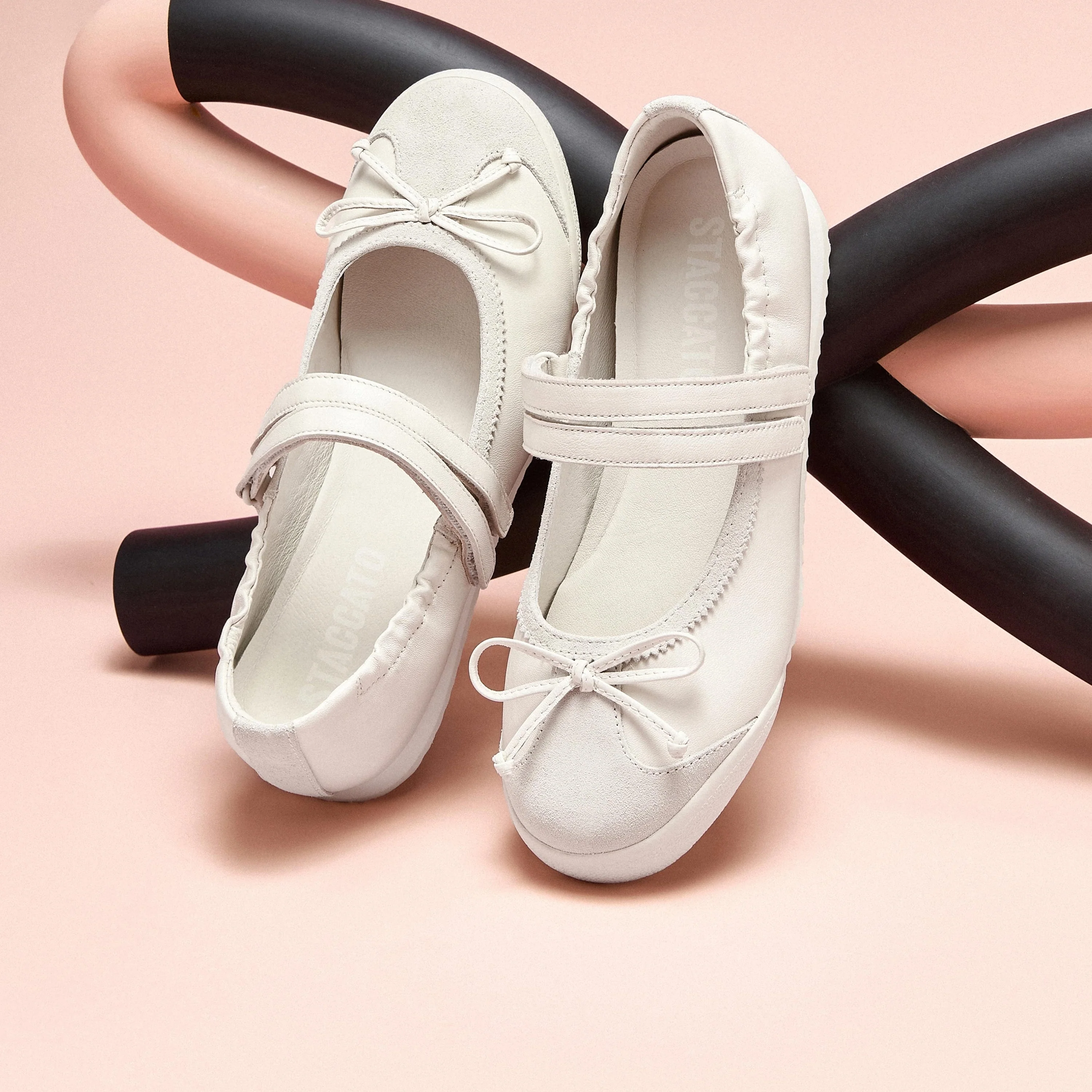 Mary Janes - "Sweet Bow" Lambskin Adjustable Flats EPN15 - Image 3