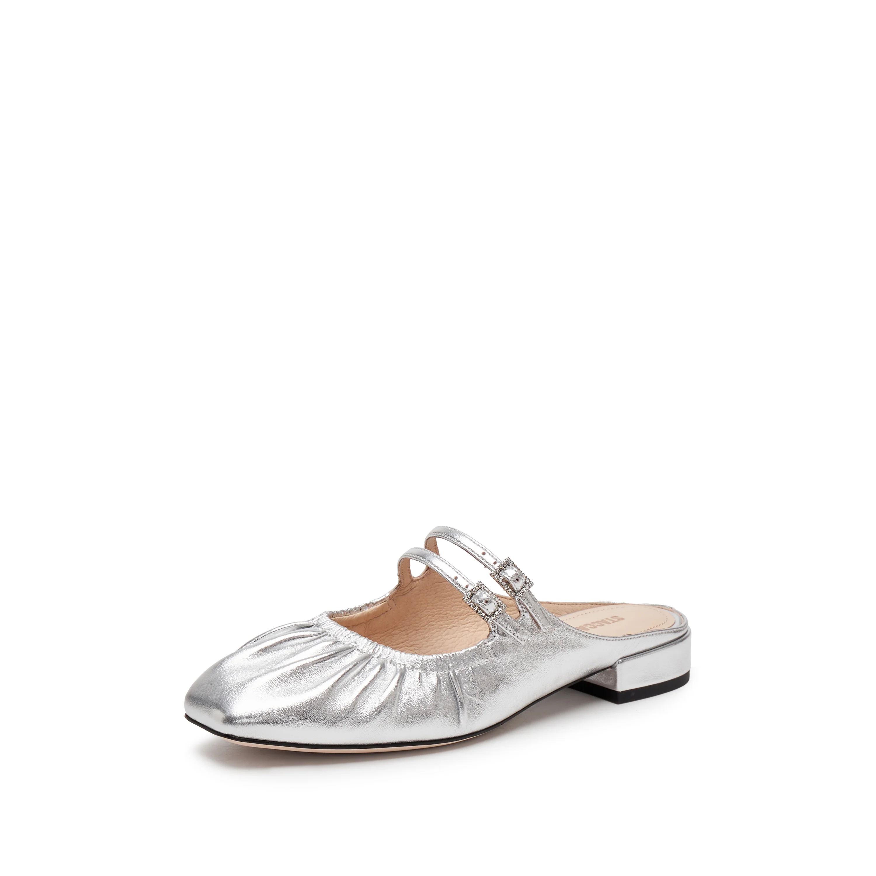 Mules - "Pleated Gold" Vintage Leather Slides EUE18 - Image 6