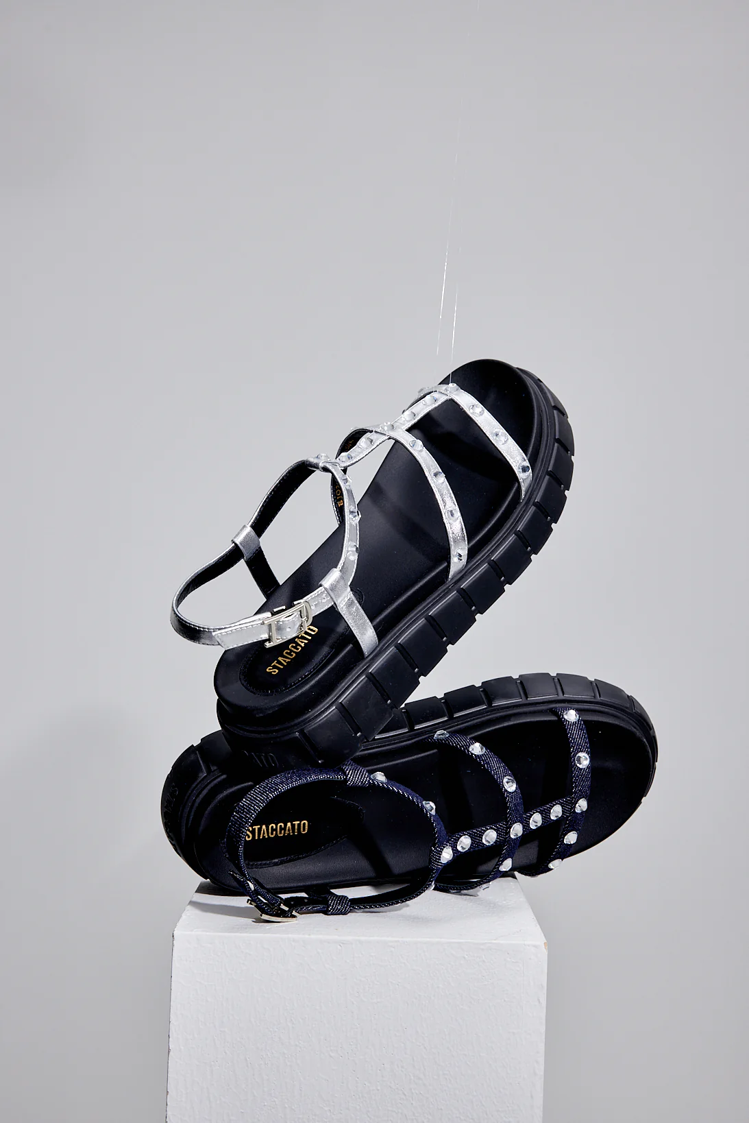 Sandals - Crystal Embellished Multi Strap Sandals  EJO22 - Image 4