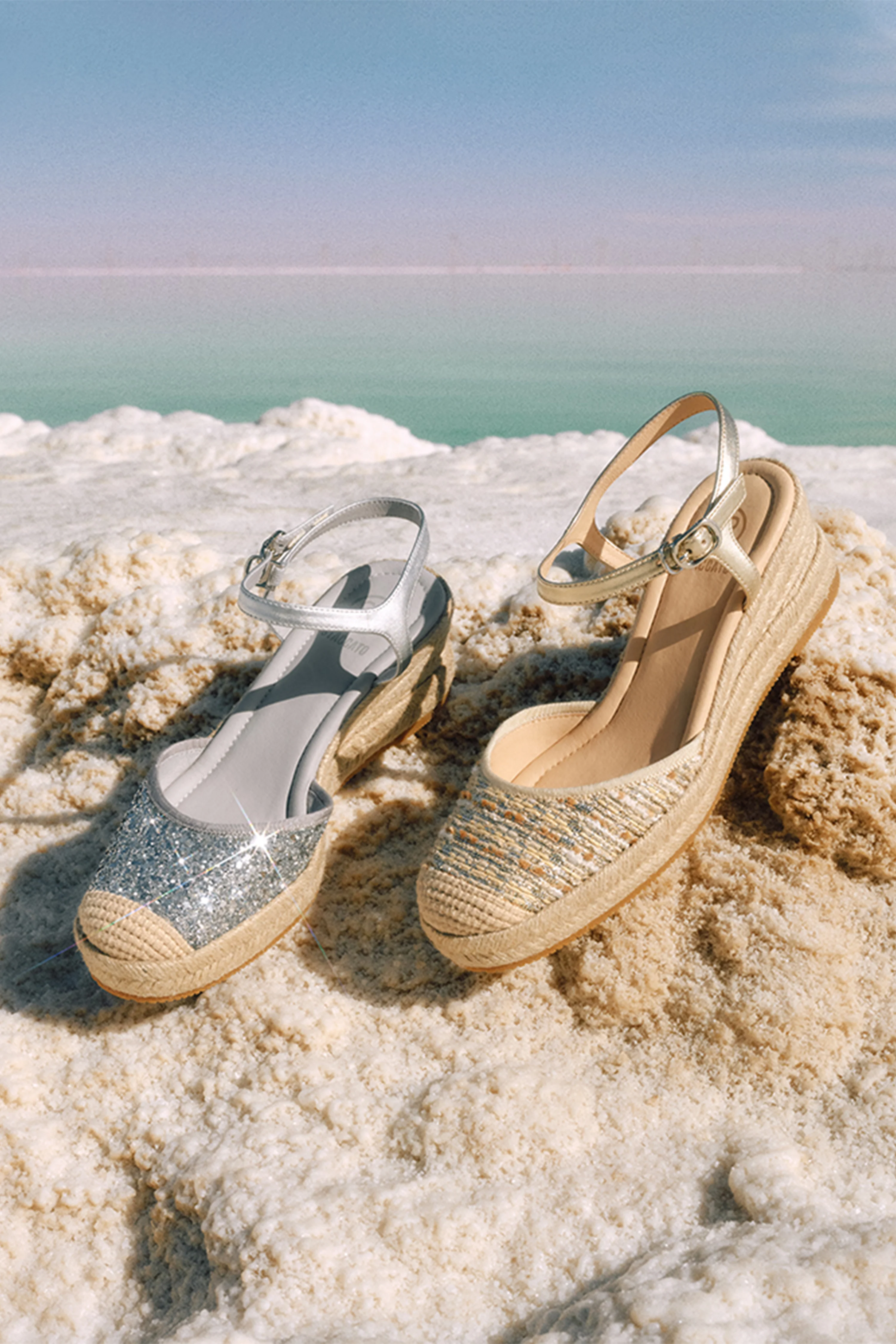 Sandals - Glitter Espadrille Wedge Sandals EUQ07 - Image 4