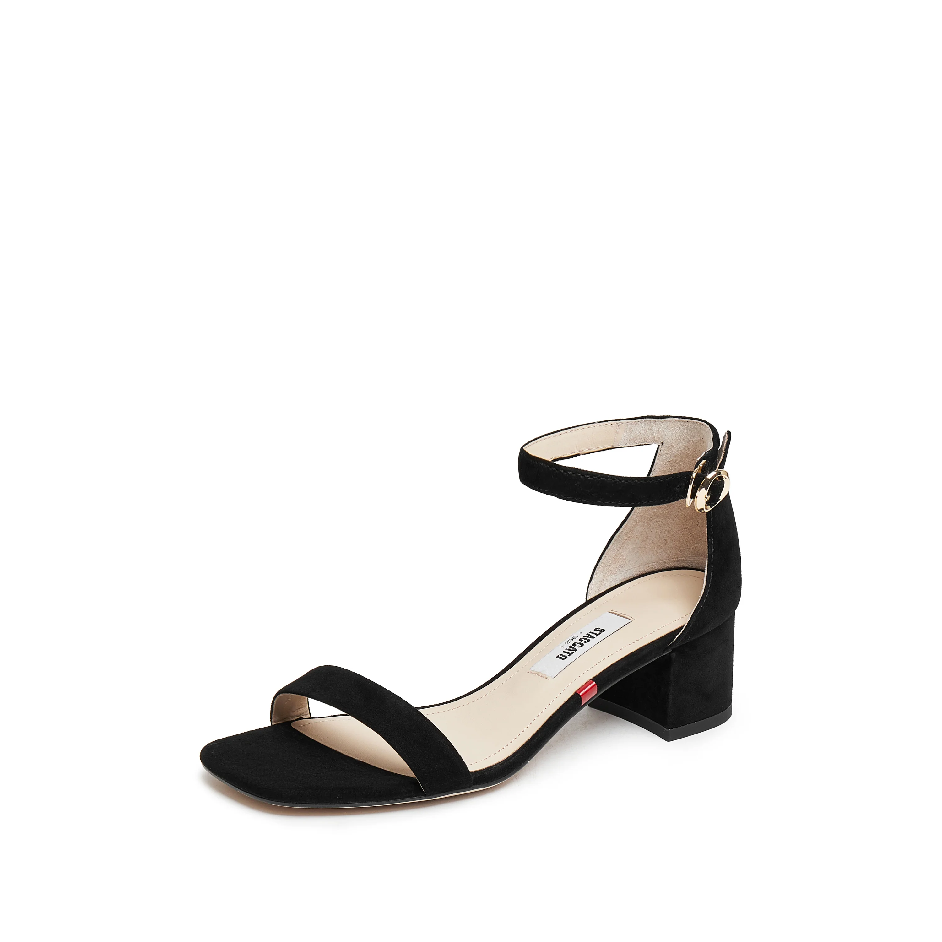 Sandals - "Marguerite" Leather Wide-Strap Heels EBI02 - Image 10