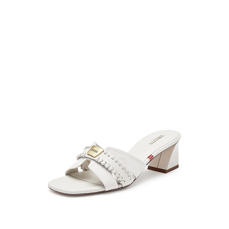 Sandals - Tropic Haze Square Open Toe Braided Strap Slide Sandals EBI39 - Image 7