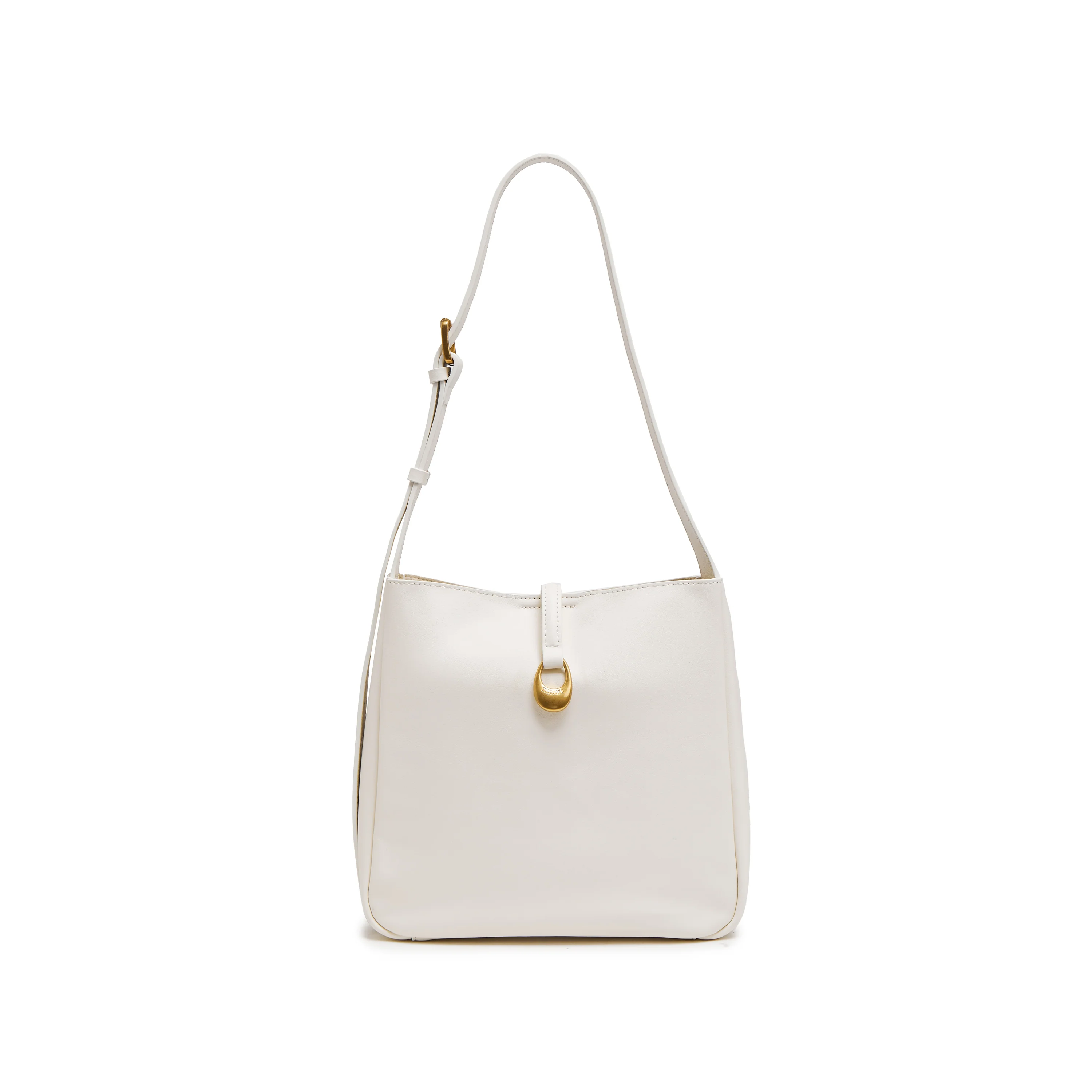 Shoulder Bag - Minimalist Cream Hobo Shoulder Bag X8210 - Image 12