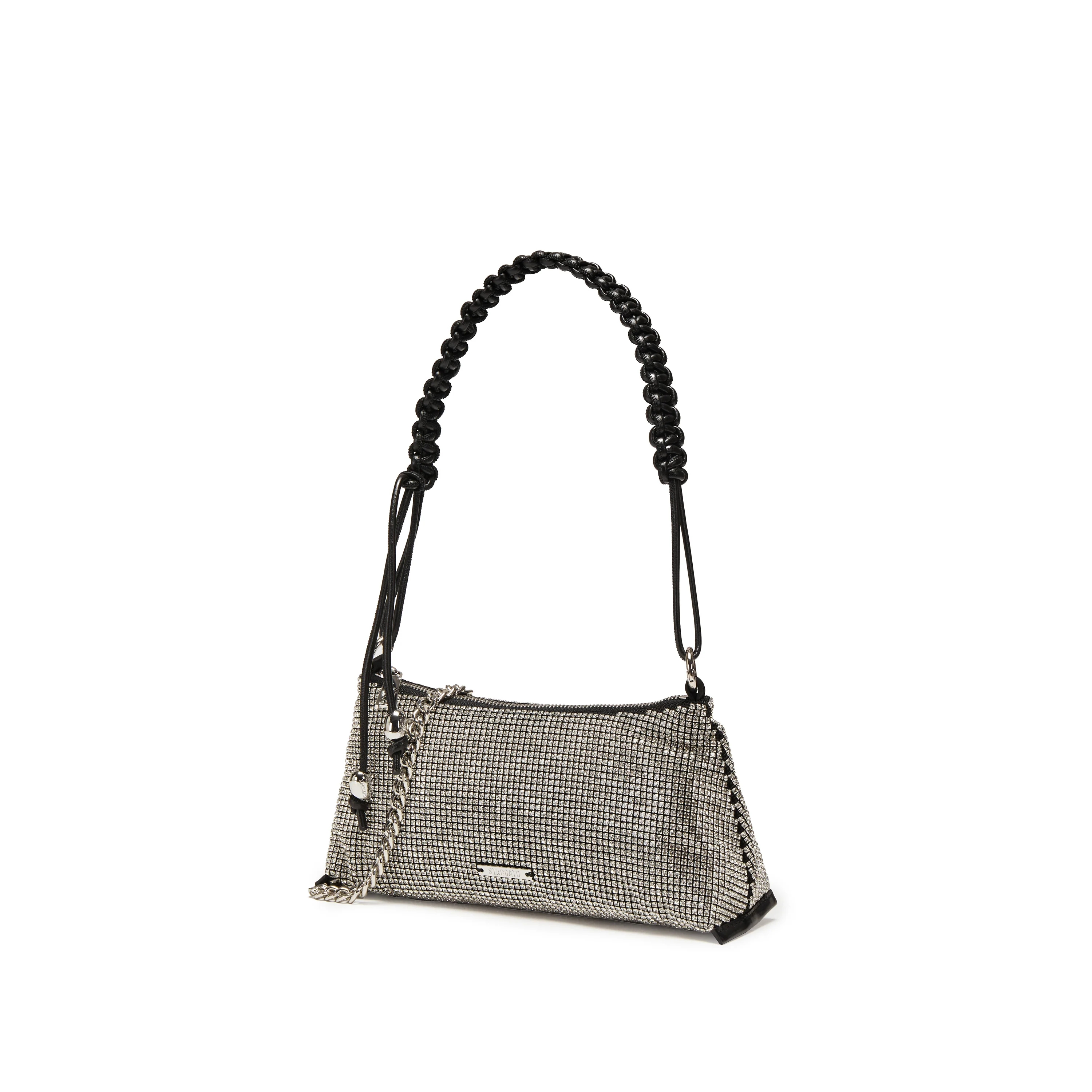 Shoulder Bag - Sparkly Silver Rhinestone Shoulder Bag X8335 - Image 3