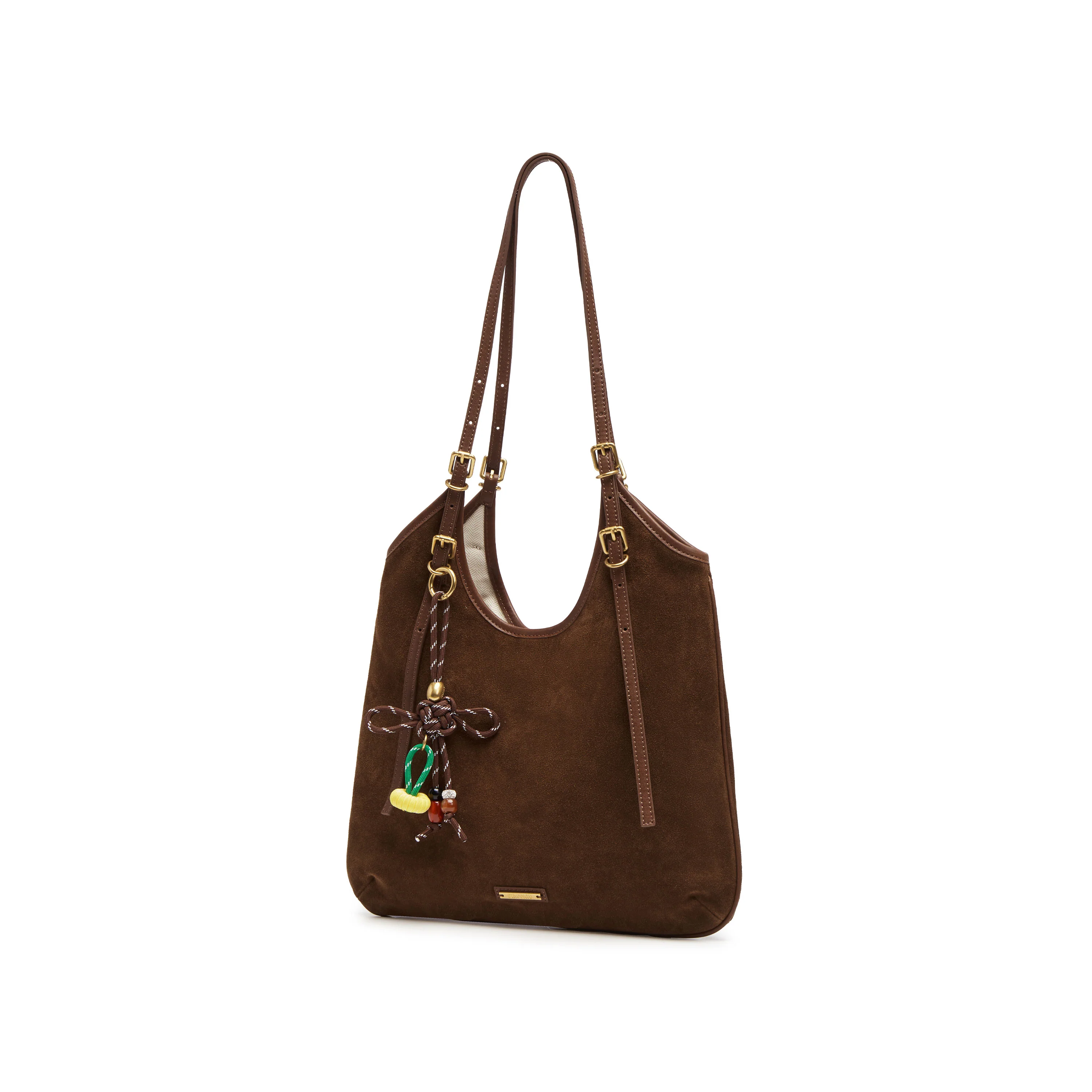 Shoulder Bag -Vintage Brown Suede Hobo Bag X8271 - Image 3