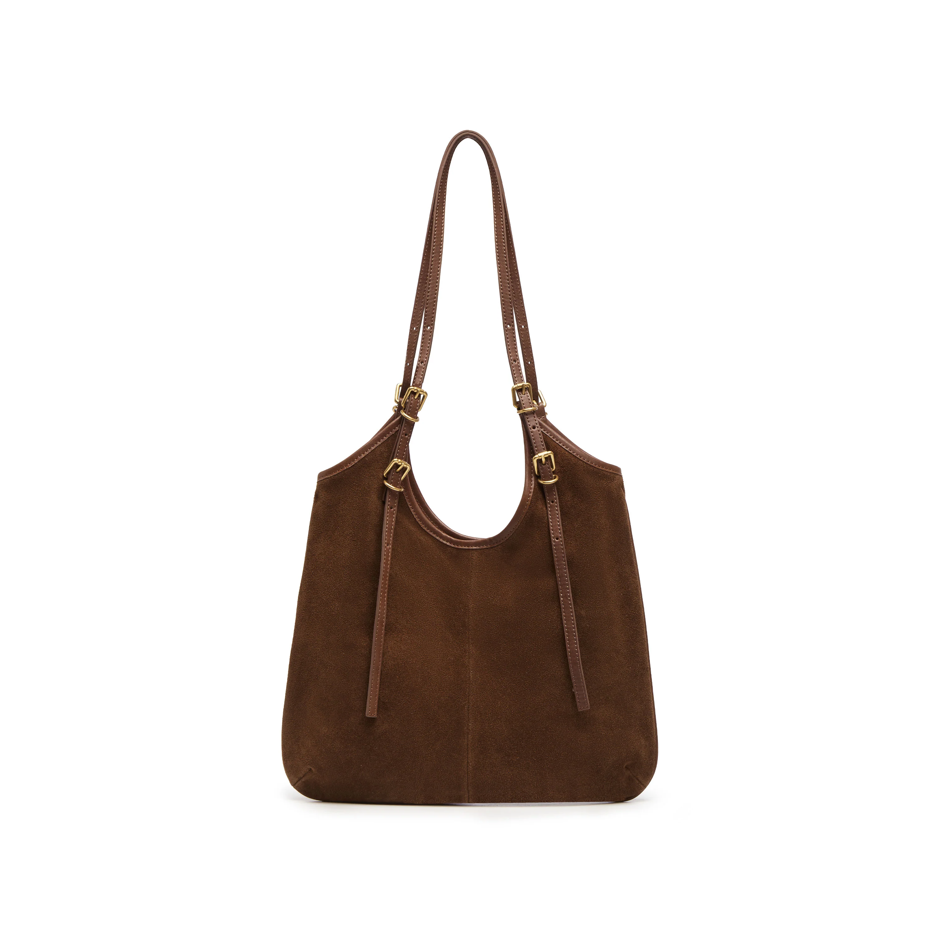 Shoulder Bag -Vintage Brown Suede Hobo Bag X8271 - Image 4