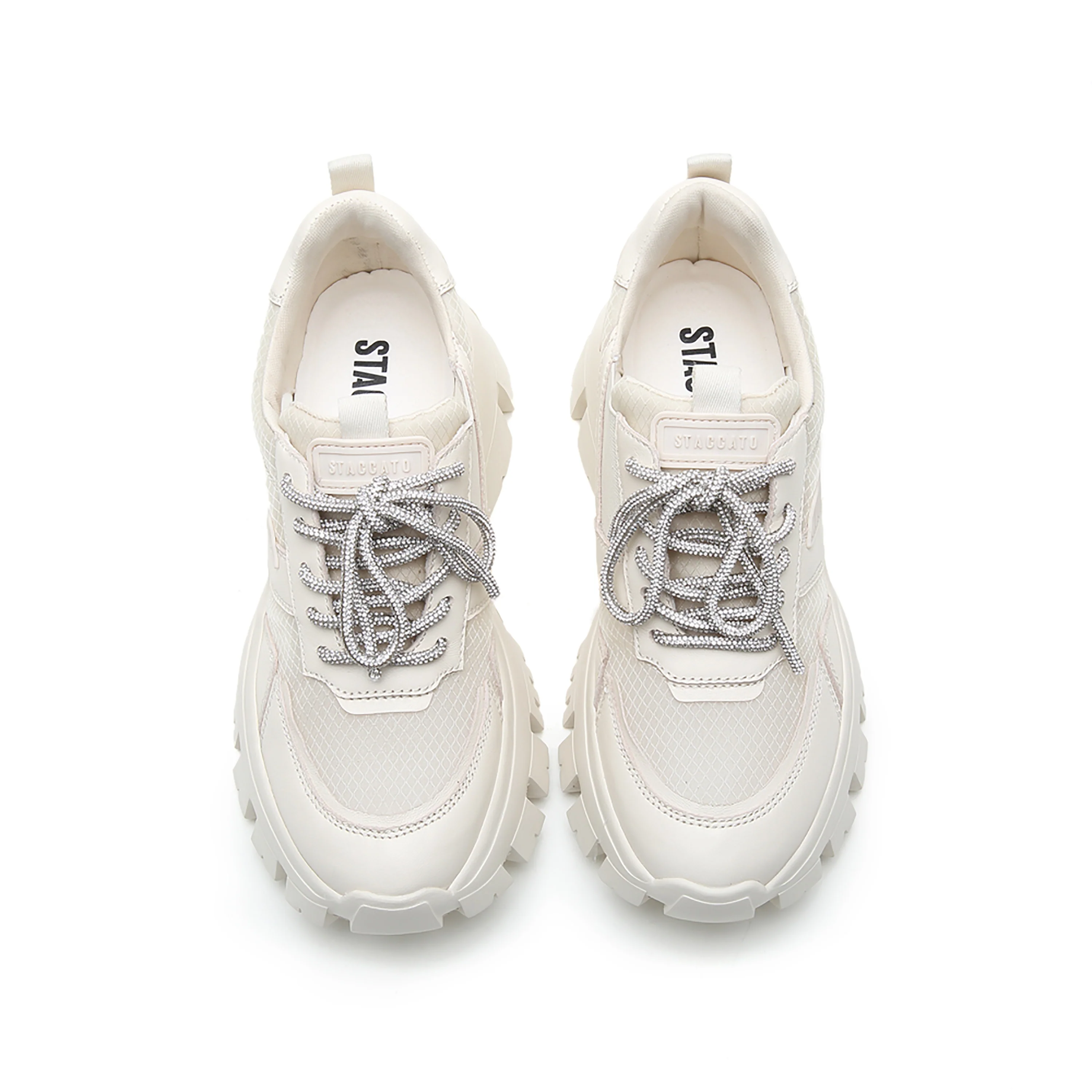 Sneakers - Glittery Laces Chunky Sole Sneaker ECE11 - Image 6