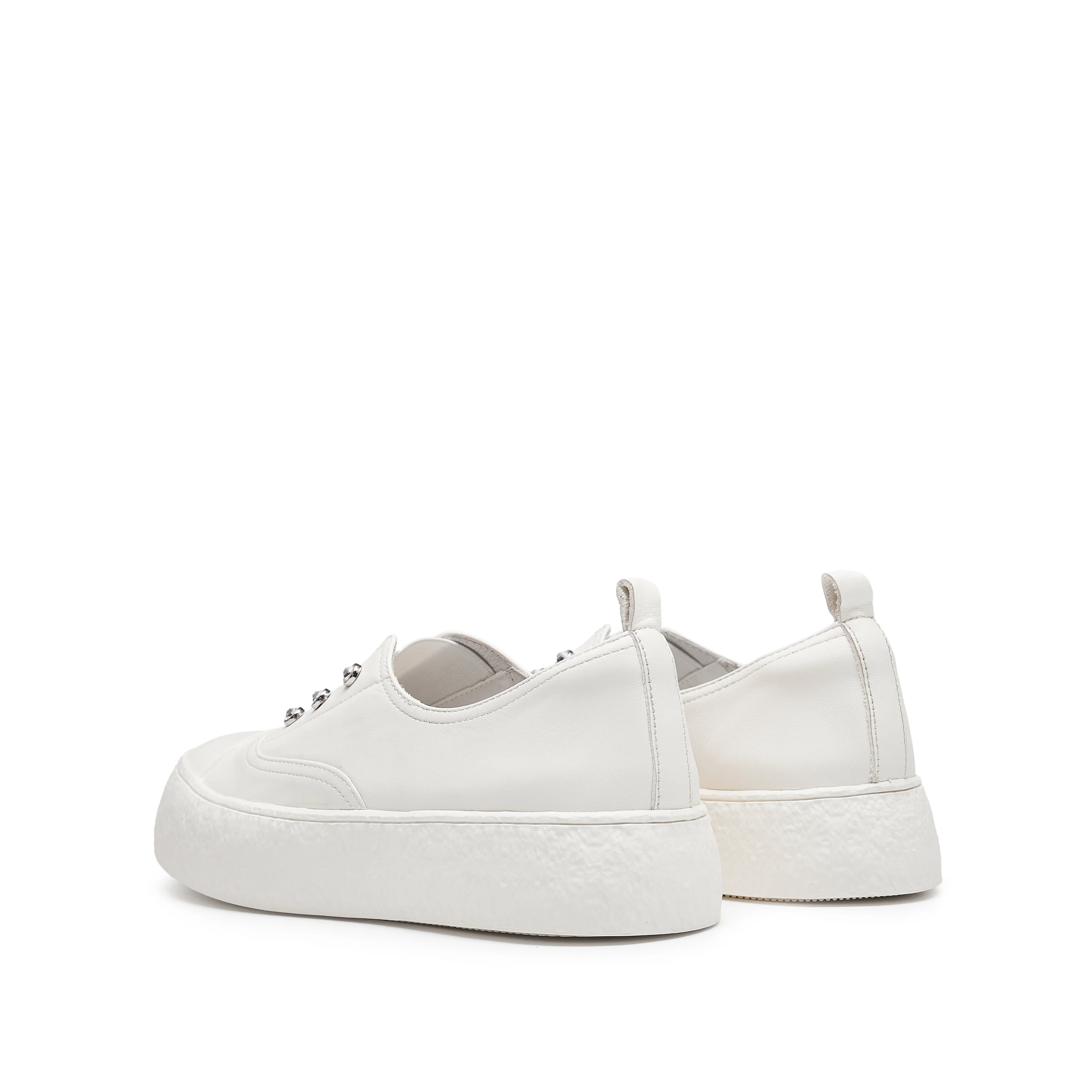 Sneakers - Leather Slip-On Sneakers F1386 - Image 3