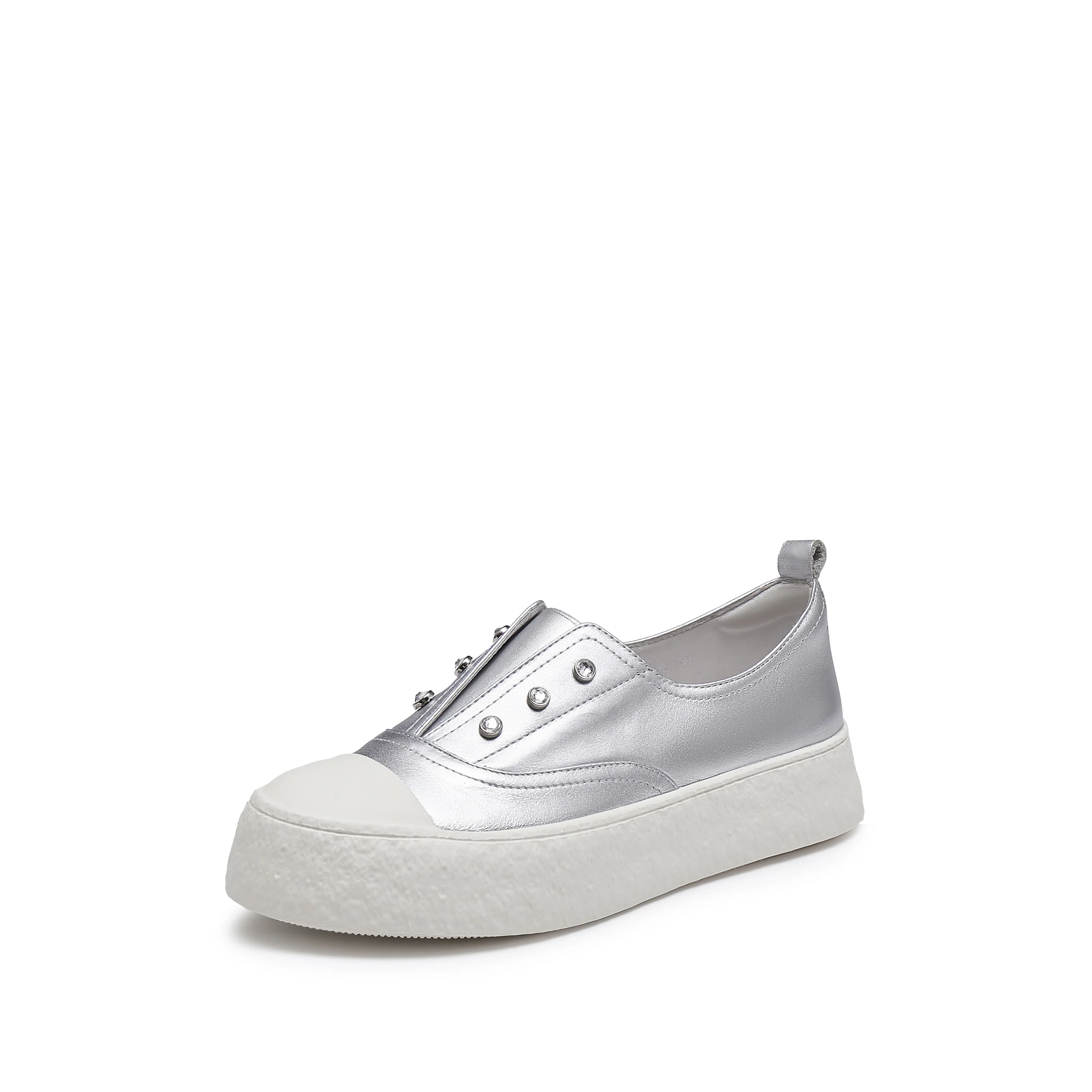 Sneakers - Leather Slip-On Sneakers F1386 - Image 6
